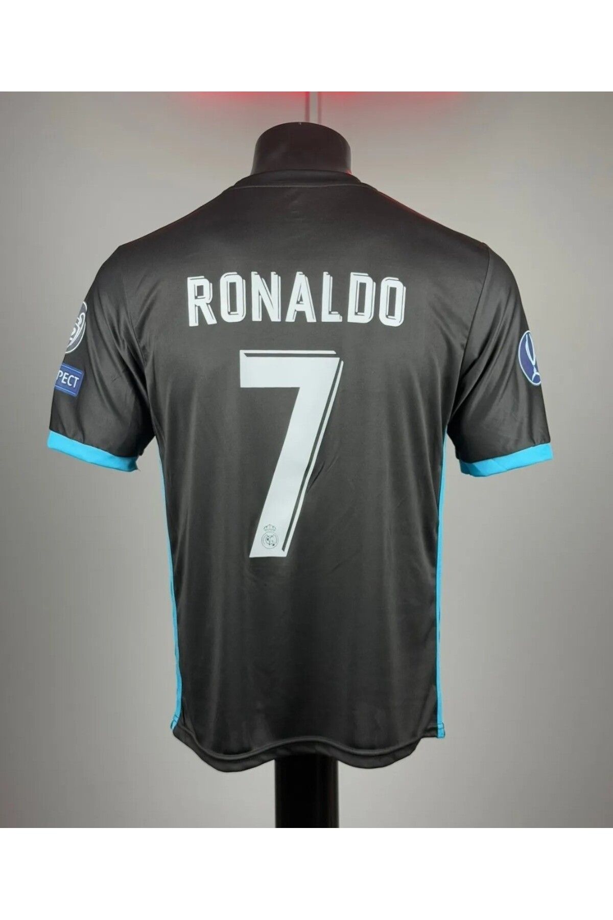 BARBITOS Real-madrid Ronaldo 2017 deplasman siyah-neon kısa kol forması- 10JG