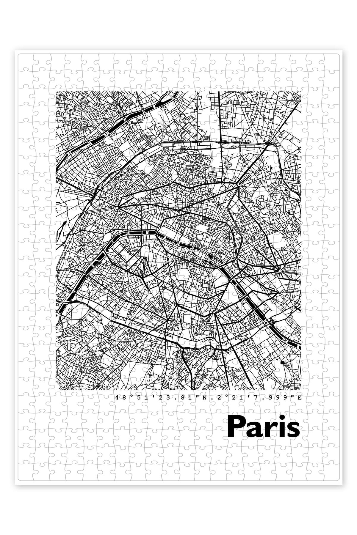 Jeronkarji Paris V Şehir Haritası 500 Parça Puzzle Yapboz Şehir Manzara Temalı Hobilik