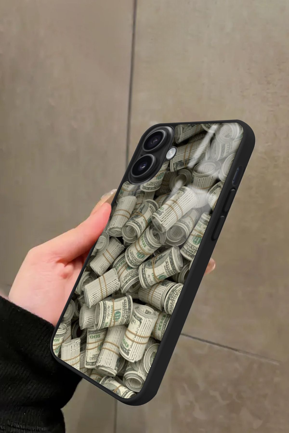 Snacase iPhone 16 Plus Uyumlu Money Tasarımlı Glossy Premium Kılıf