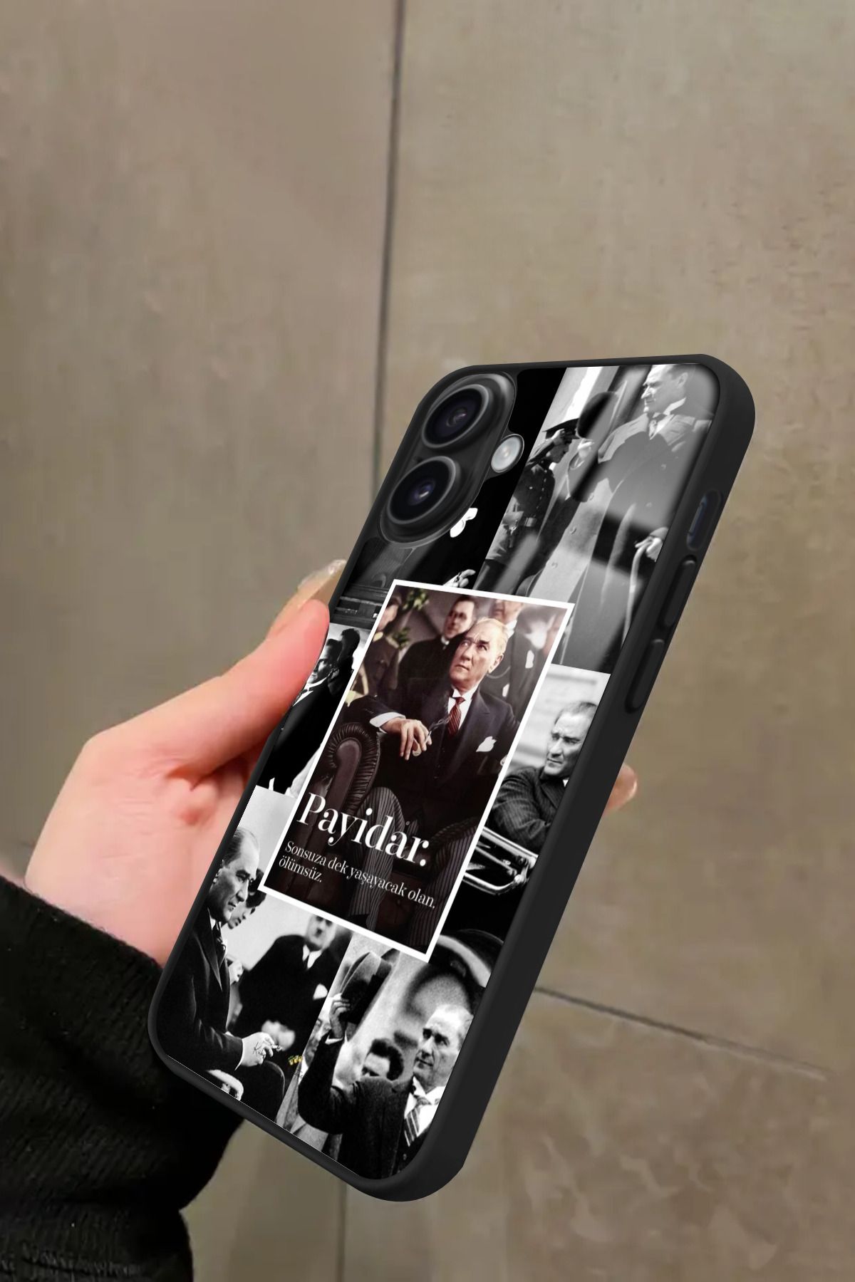 Snacase iPhone 16 Plus Uyumlu Atatürk Poster Tasarımlı Glossy Premium Kılıf