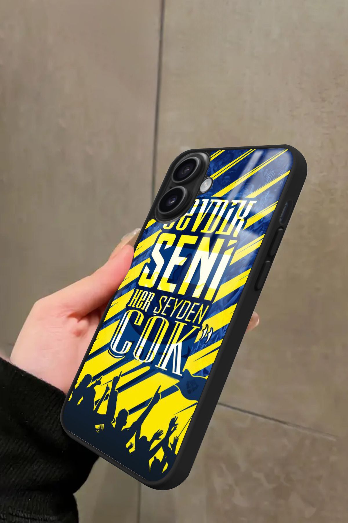 Snacase iPhone 16 Plus Uyumlu Taraftar Sözü Yazılı Glossy Premium Kılıf