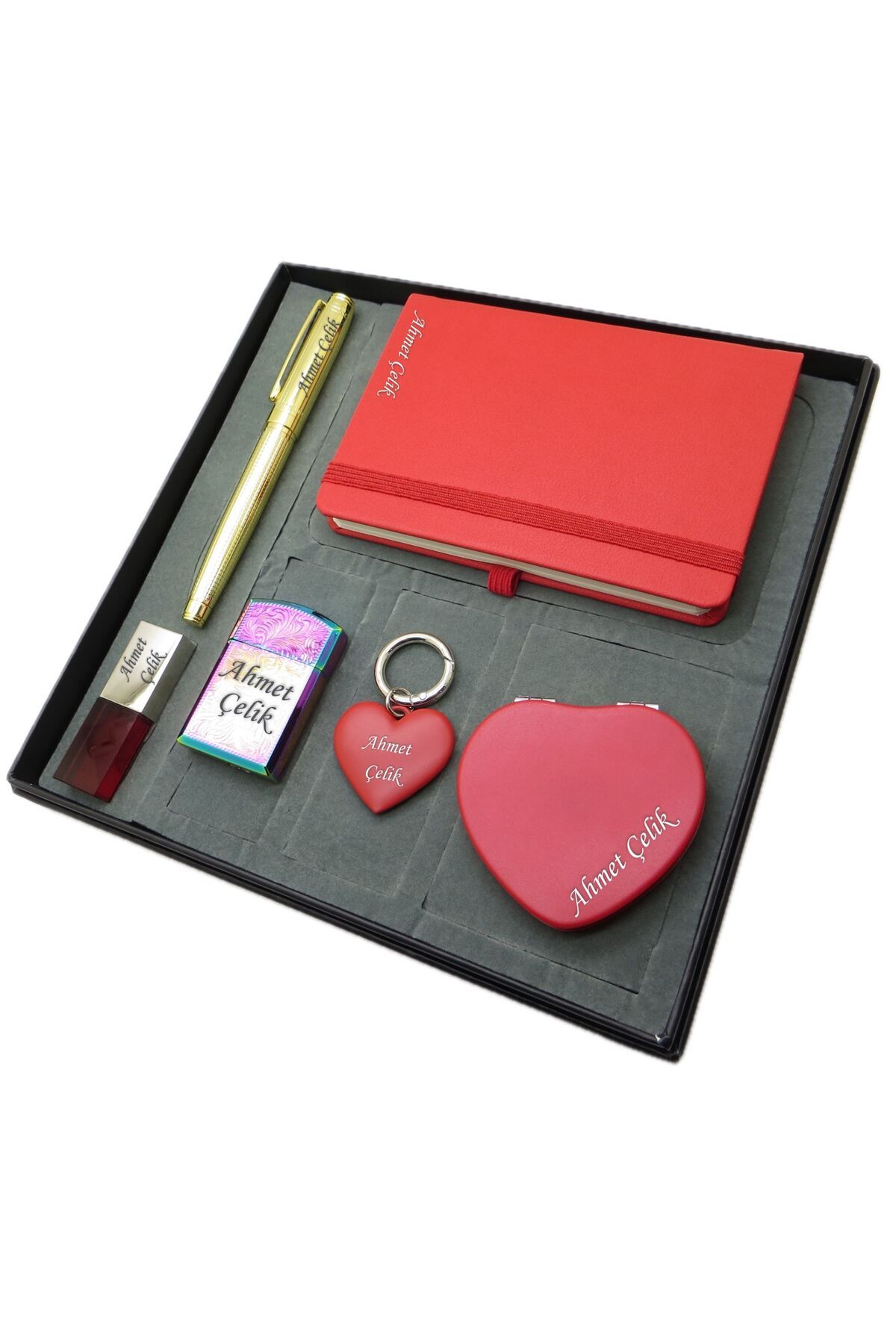 Signator ® Pius | İsme Özel Set - 32 Gb. Usb Bellek + Çakmak + Not defteri + Anahtarlık + Kalem ve