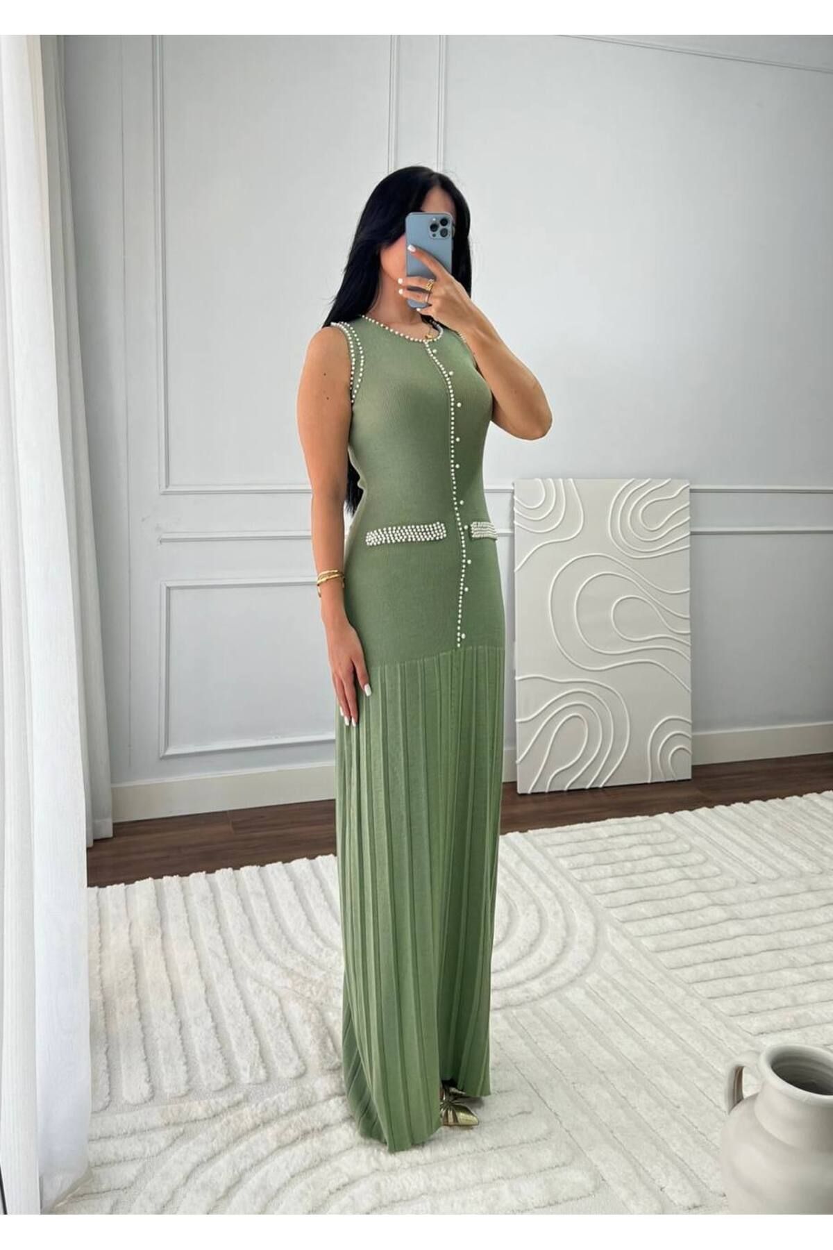 Abalı Yeni sezon triko taşlı yazlık elbise(modal iplik) Jar Almajboir model Z-RA model