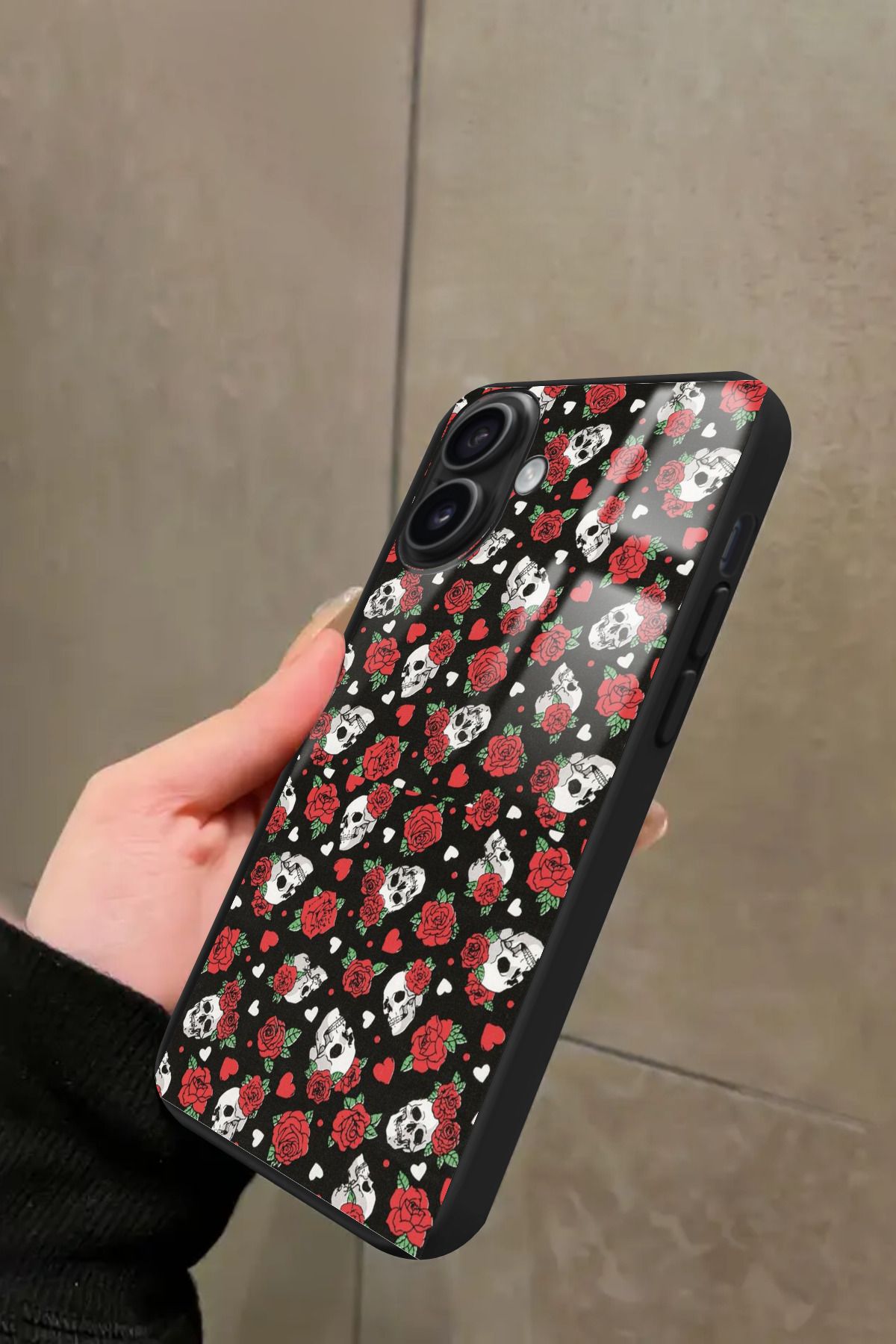 Snacase iPhone 16 Uyumlu Kurukafa Tasarımlı Glossy Premium Kılıf