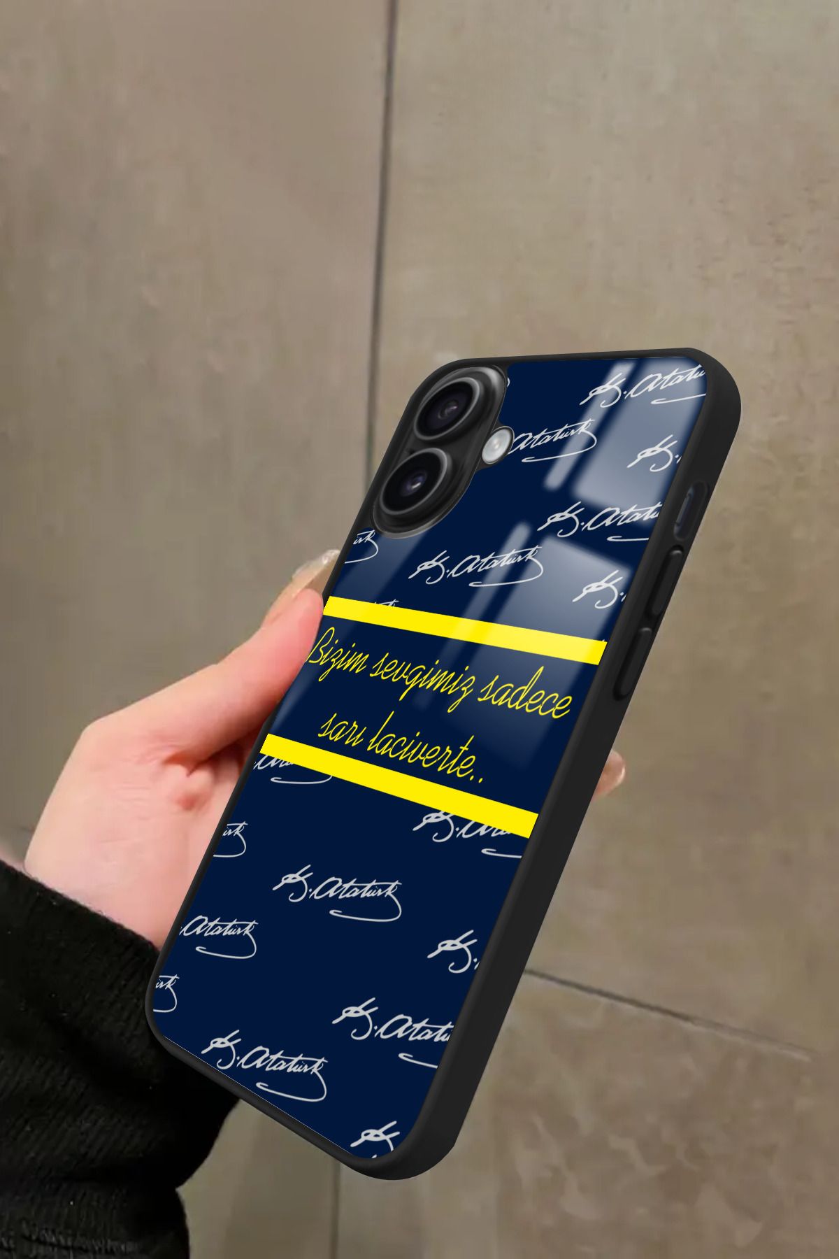 Snacase iPhone 16 Uyumlu Taraftar Sözü Yazılı Glossy Premium Kılıf