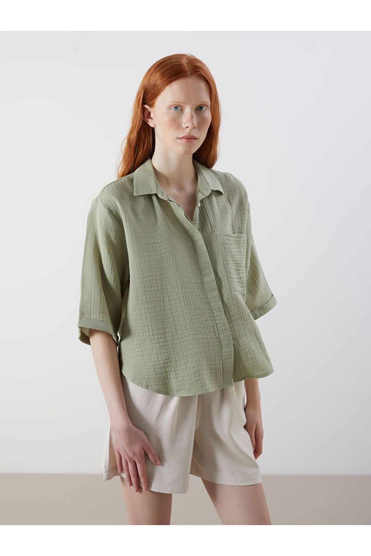 LC Waikiki XSIDE Oversize Müslin Kadın Gömlek