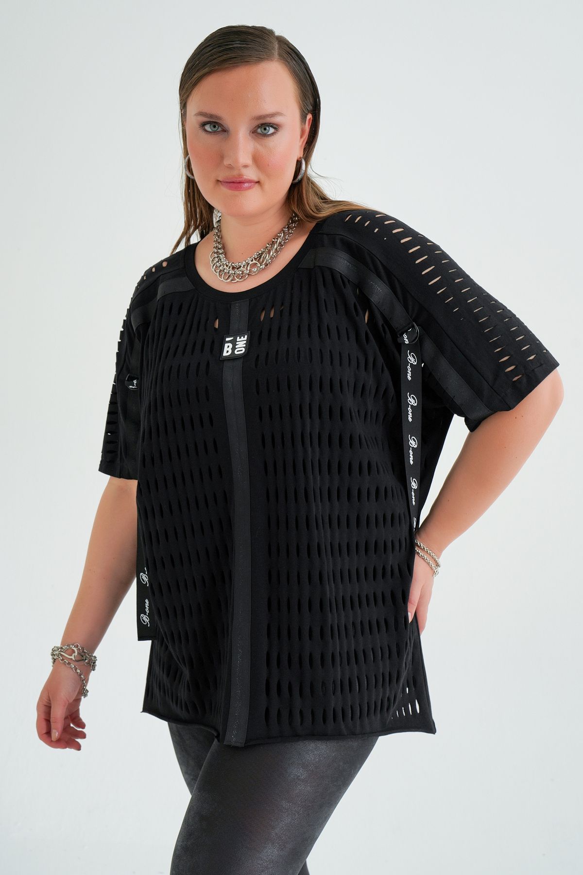 b-one fashion Lazer Kesim T-Shirt