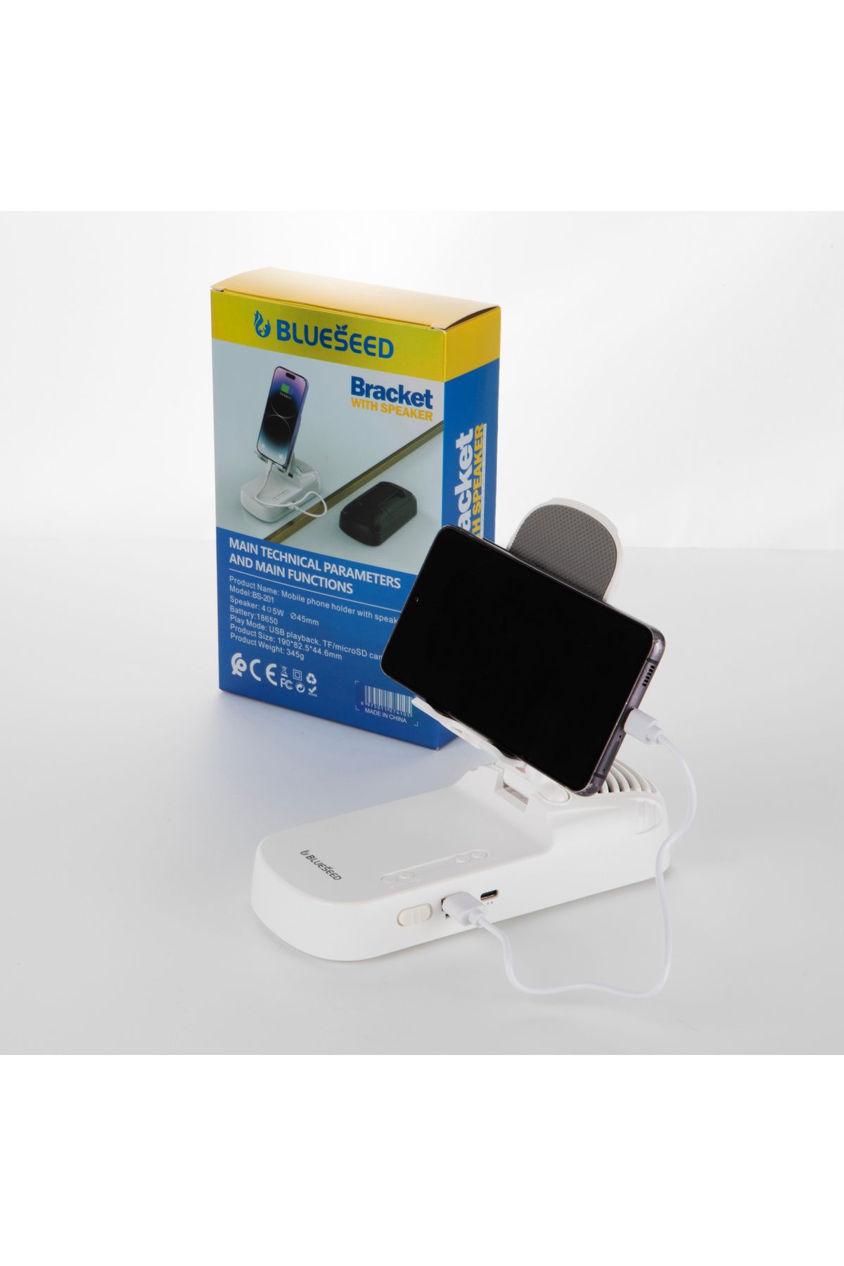 blueseed Telefon Standlı Bluetooth Hoparlör – Powerbank Özellikli