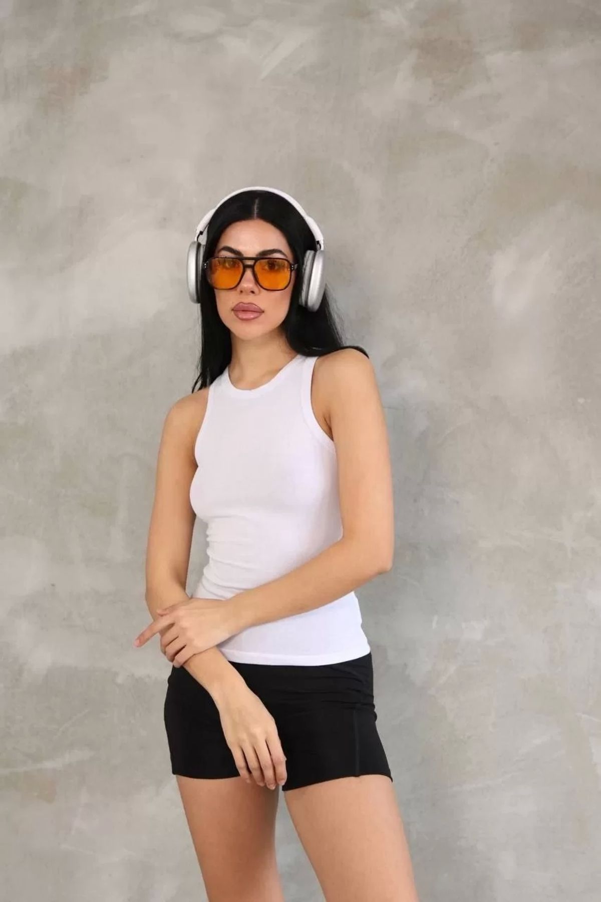 CanselButik Kadın Kolsuz Badi bluz - Beyaz