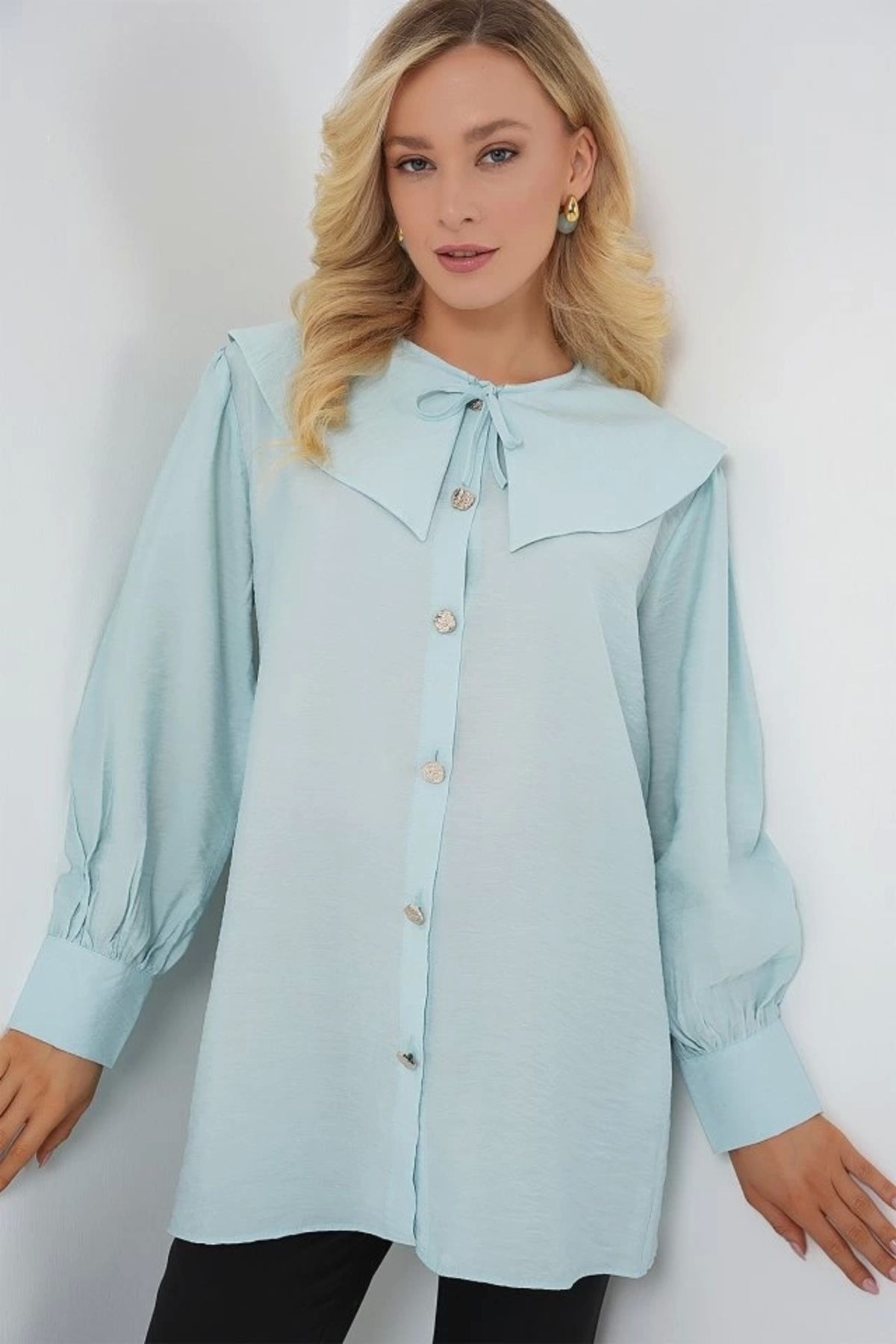 Butik Bebe Yaka Uzun Tunik 5967 - Turkuaz