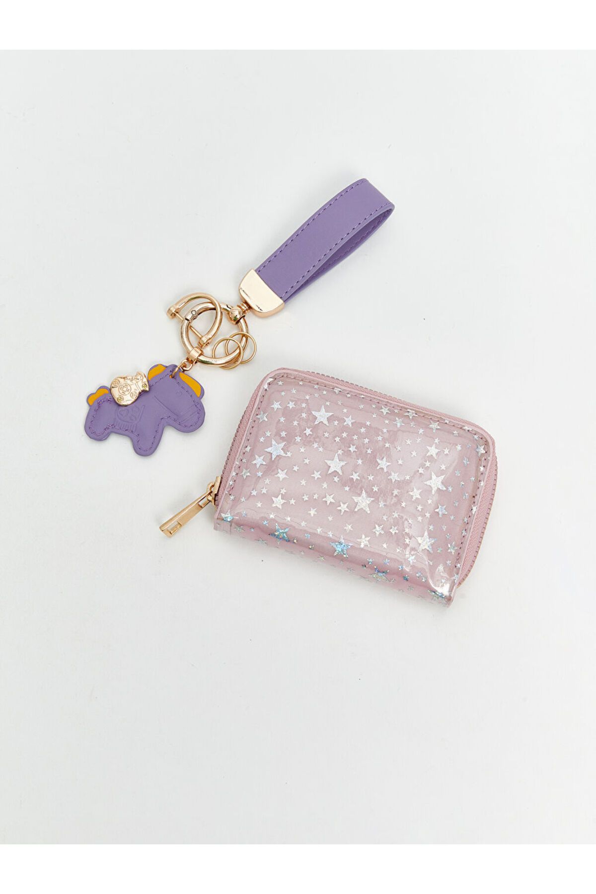LC Waikiki-Star Patterned Girl's Wallet and Keychain 3