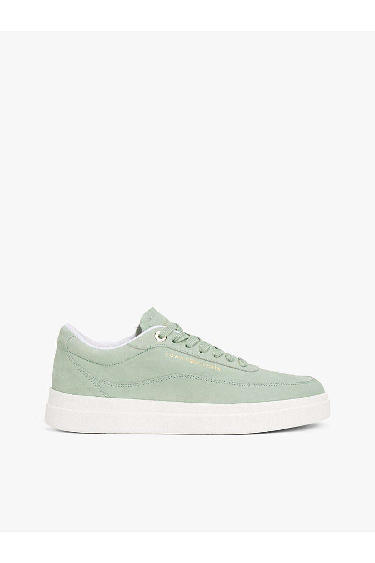 Tommy Hilfiger Leather Metallic Logo Court Trainers