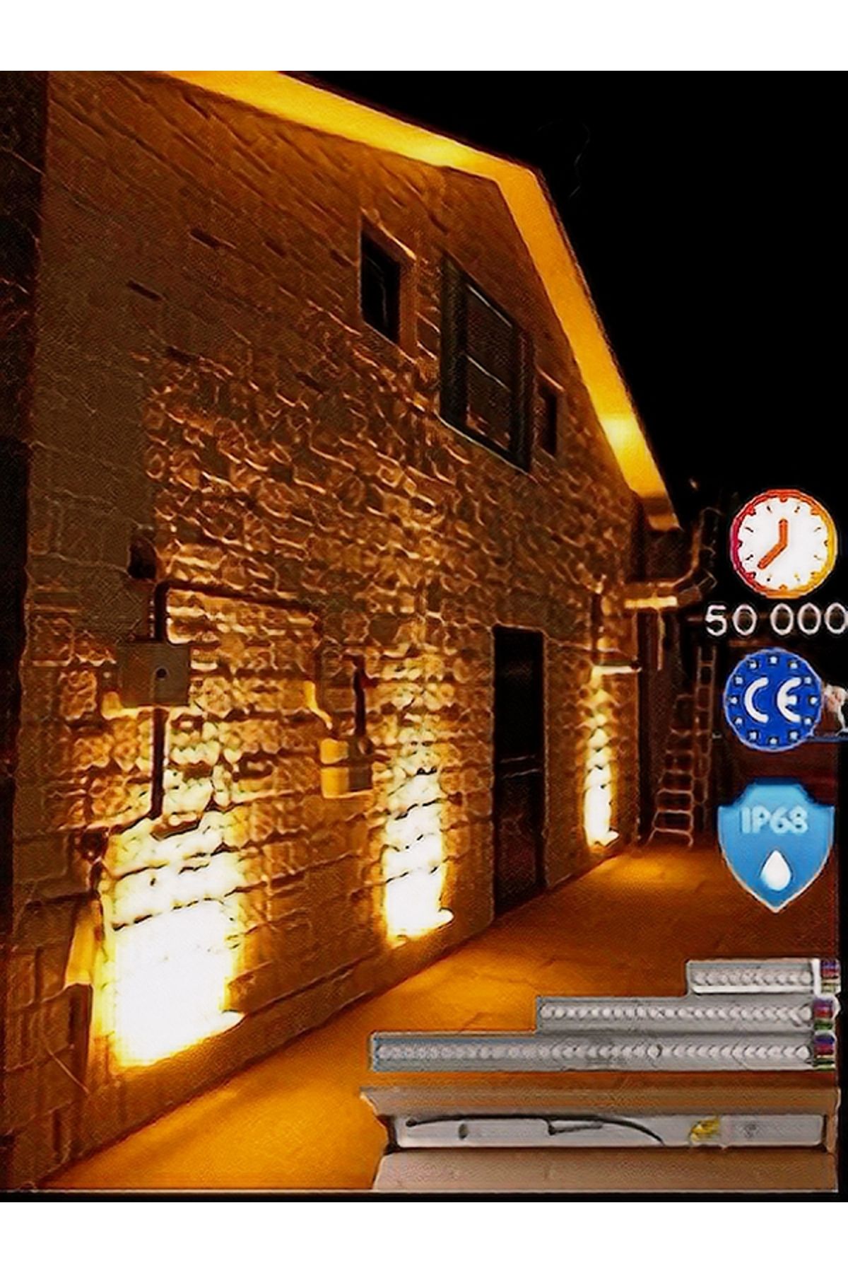 CAMANA Ağaç Duvar Aydınlatma Walwasher Led Cephe Işık Boyama Lambader Ip68 Kırılmaz Su Geçirmez 60CM