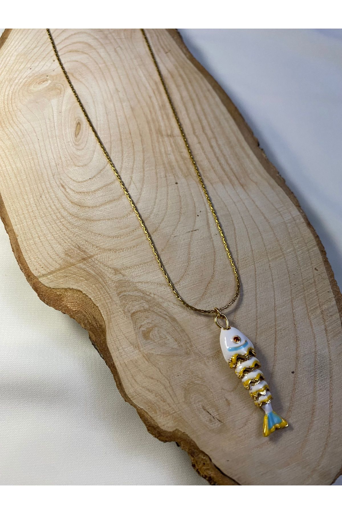 asem jewelry BALIK FİGÜRLÜ ŞIK ÇELİK KOLYE
