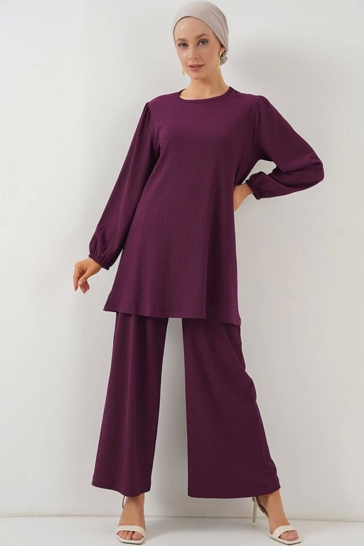 Butik Tunik Pantolon Alt Üst Takım 6663 - Mor