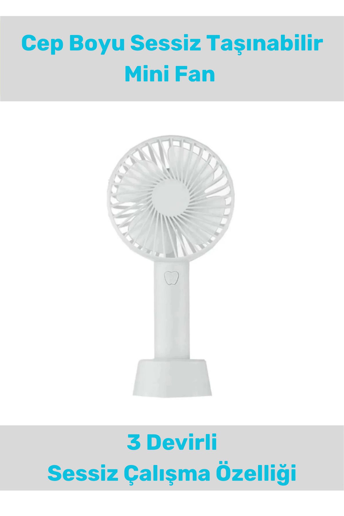 PeraNova Özel Seri Usb Şarjlı 3 Kademeli Sessiz Taşınabilir Mini Fan Pervaneli Soğutucu Küçük Vantilatör