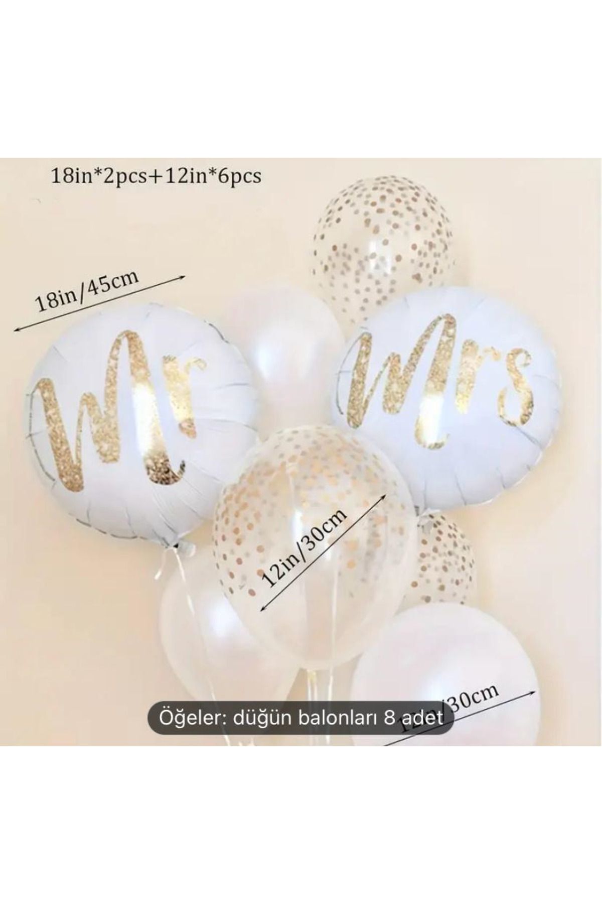 KARNAVAL DÜNYASI DÜĞÜN BALONLARI BEYAZ RENK FOLYO BALON