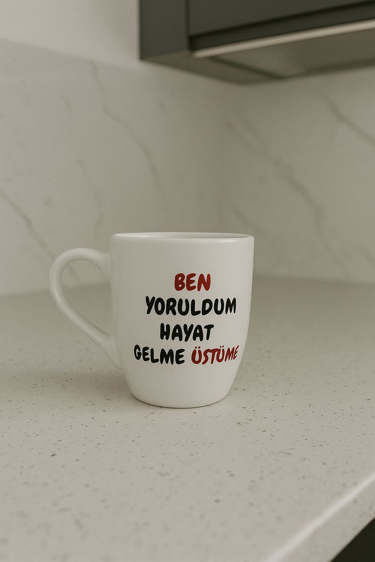 Tasarım Ben Yoruldum Hayat Gelme Üstüme - Bulut Kupa - Hediyelik Seramik Kupa