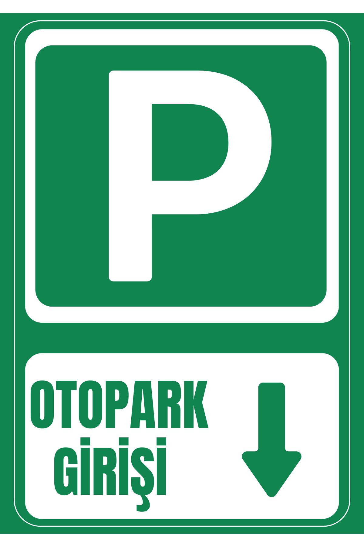 Girl Power 35 x 50 Otopark Girişi Aşağı Yön Folyo Baskı Sticker Uyarı Levhası