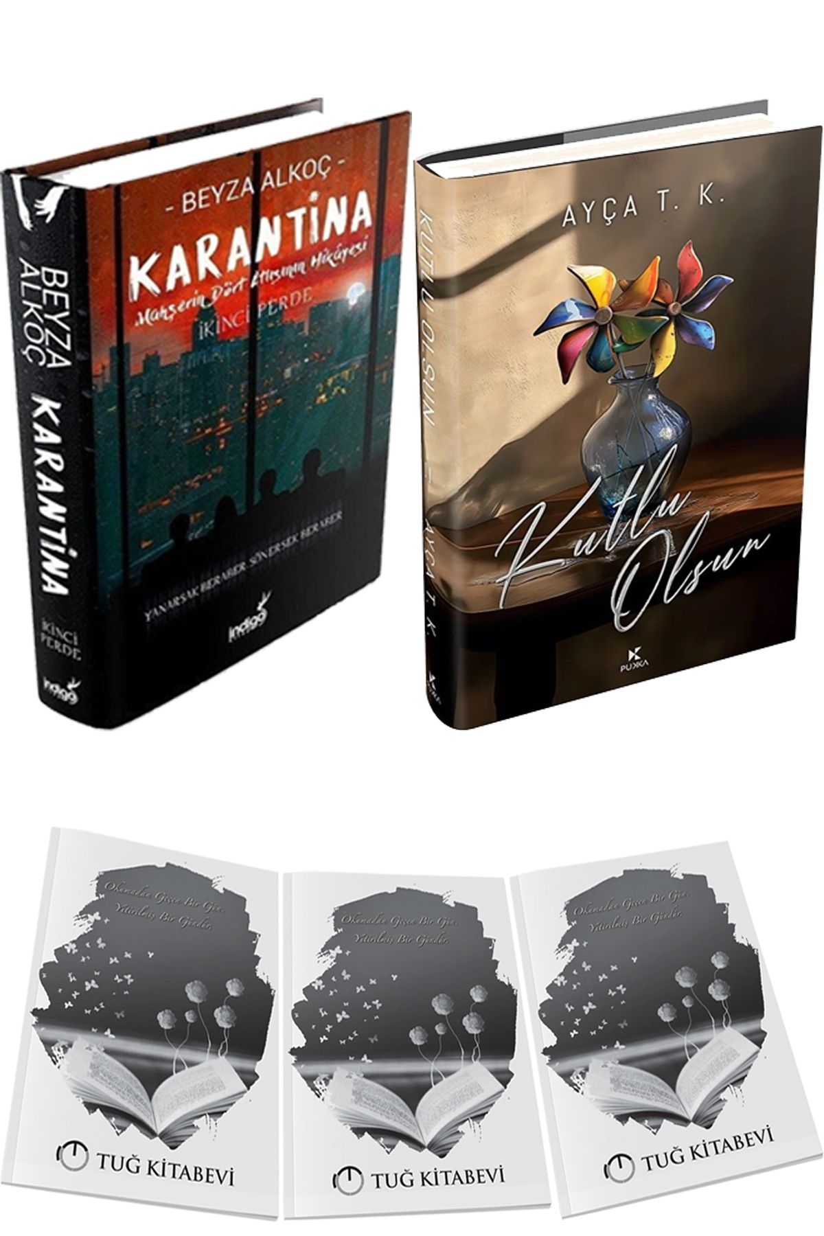 İndigo Kitap Karantina 2 Ciltli ve Kutlu Olsun 2 Ciltli + Hediyeli