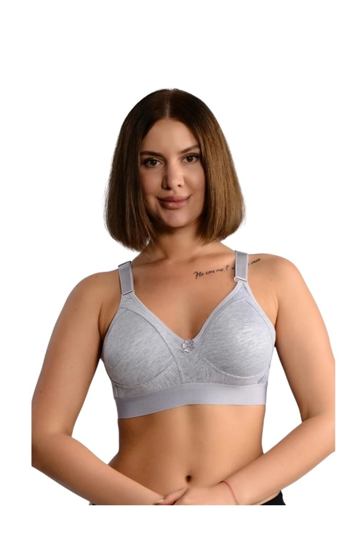 Ebru Pamuklu Penye Toparlayıcı Geniş Lastikli Kadın Minimizer Sütyen EBR1010