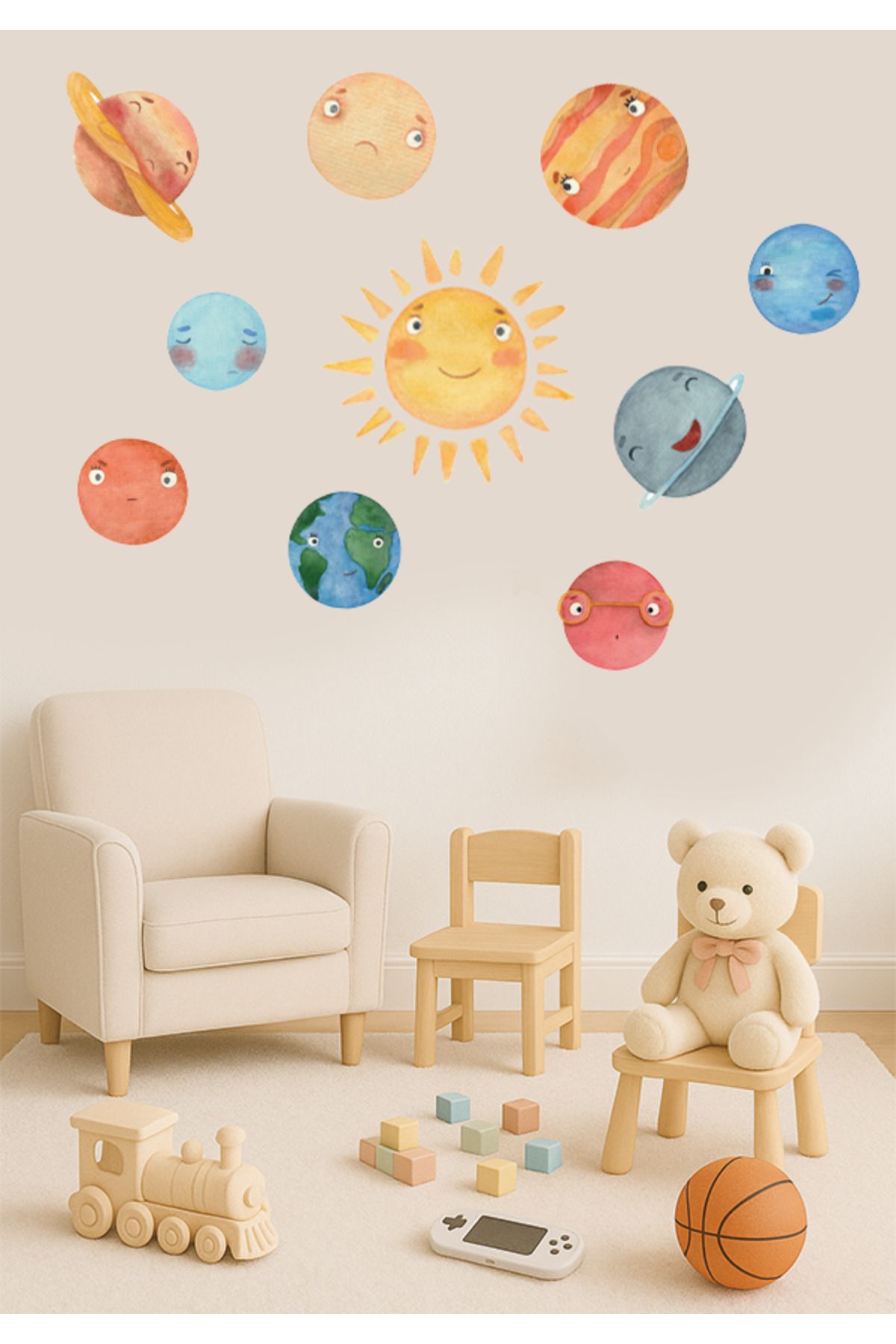 Natureplaydesign Güneş Sistemi Duvar Stickerı – Uzaya Yolculuk Başlasın!