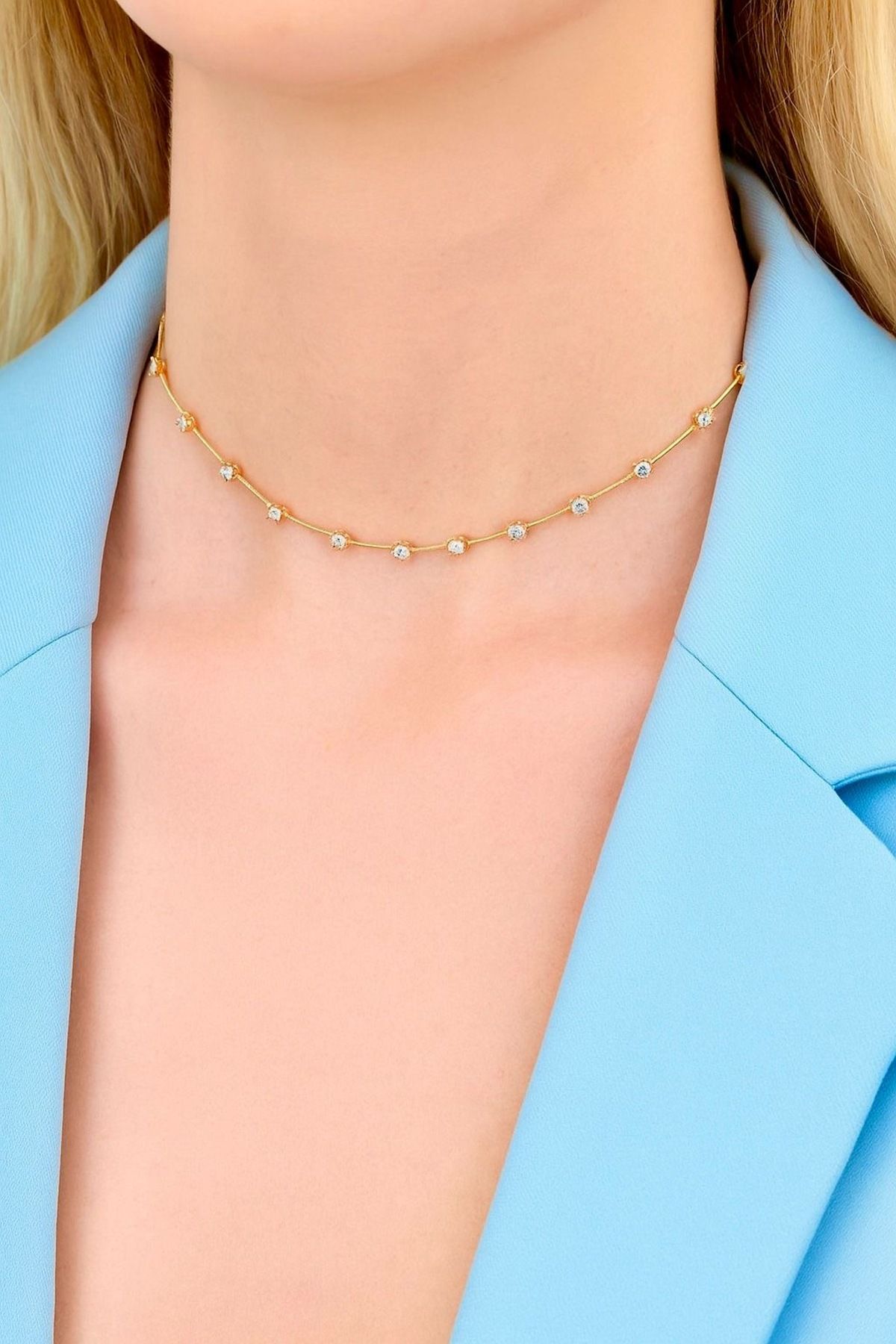SİRİUS 925 Ayar Gümüş Kemik Choker Kolye