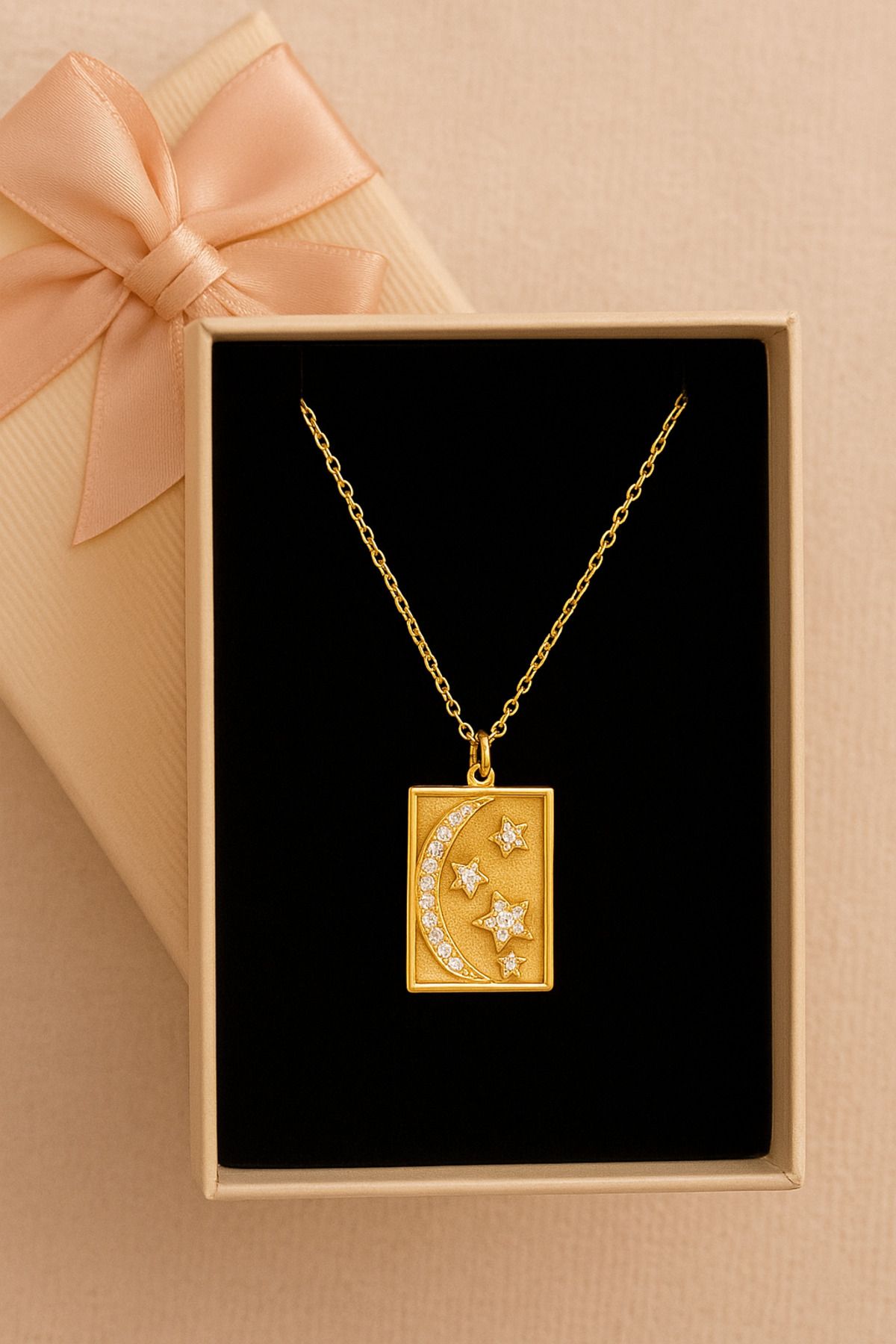 BESMYAR JEWELS Çelik Gold Tarot Kolye