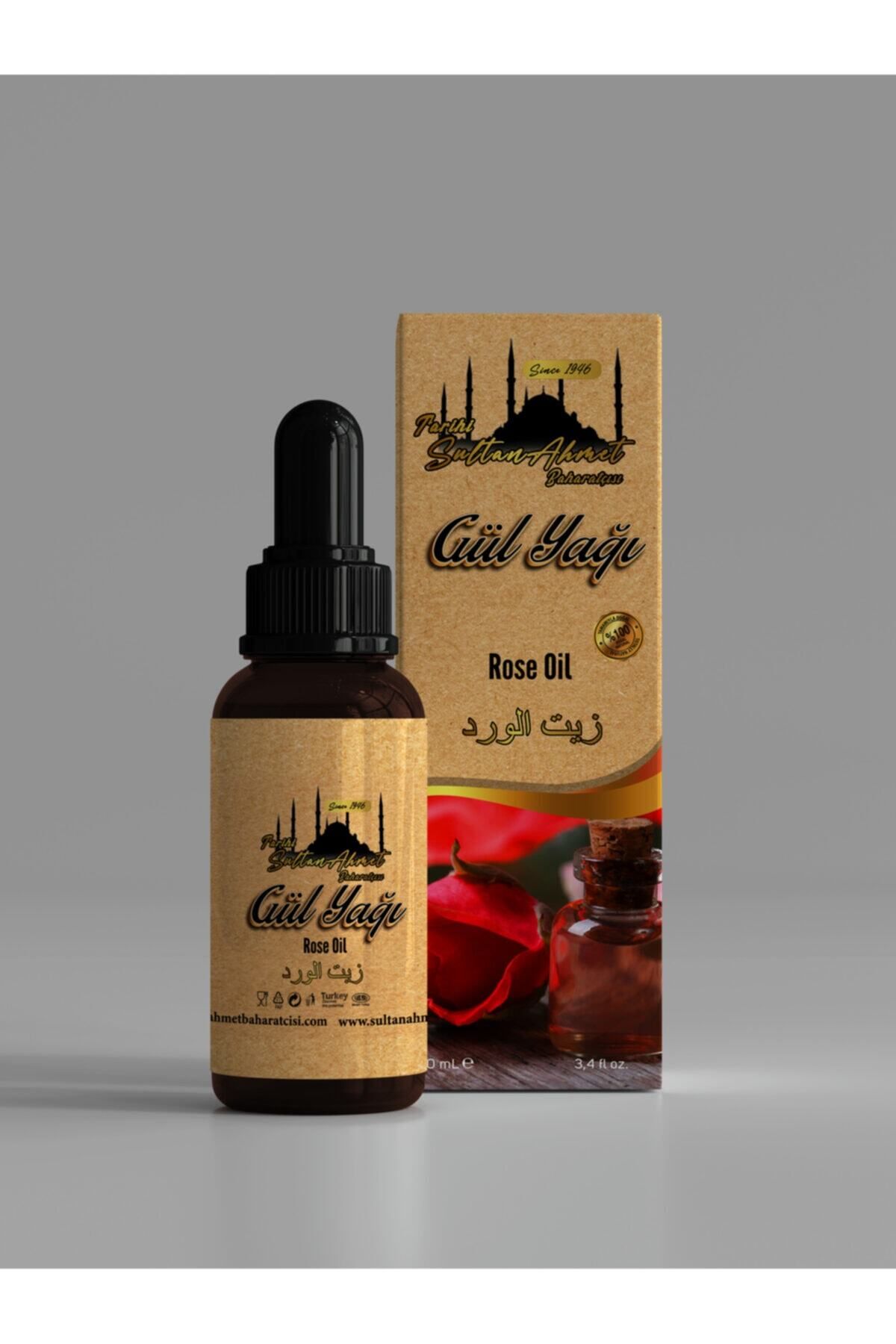 Tarihi SultanAhmet Baharatçısı Gül Yağı 20 ml | %100 Doğal | Katkısız Uçucu Bitkisel Yağ