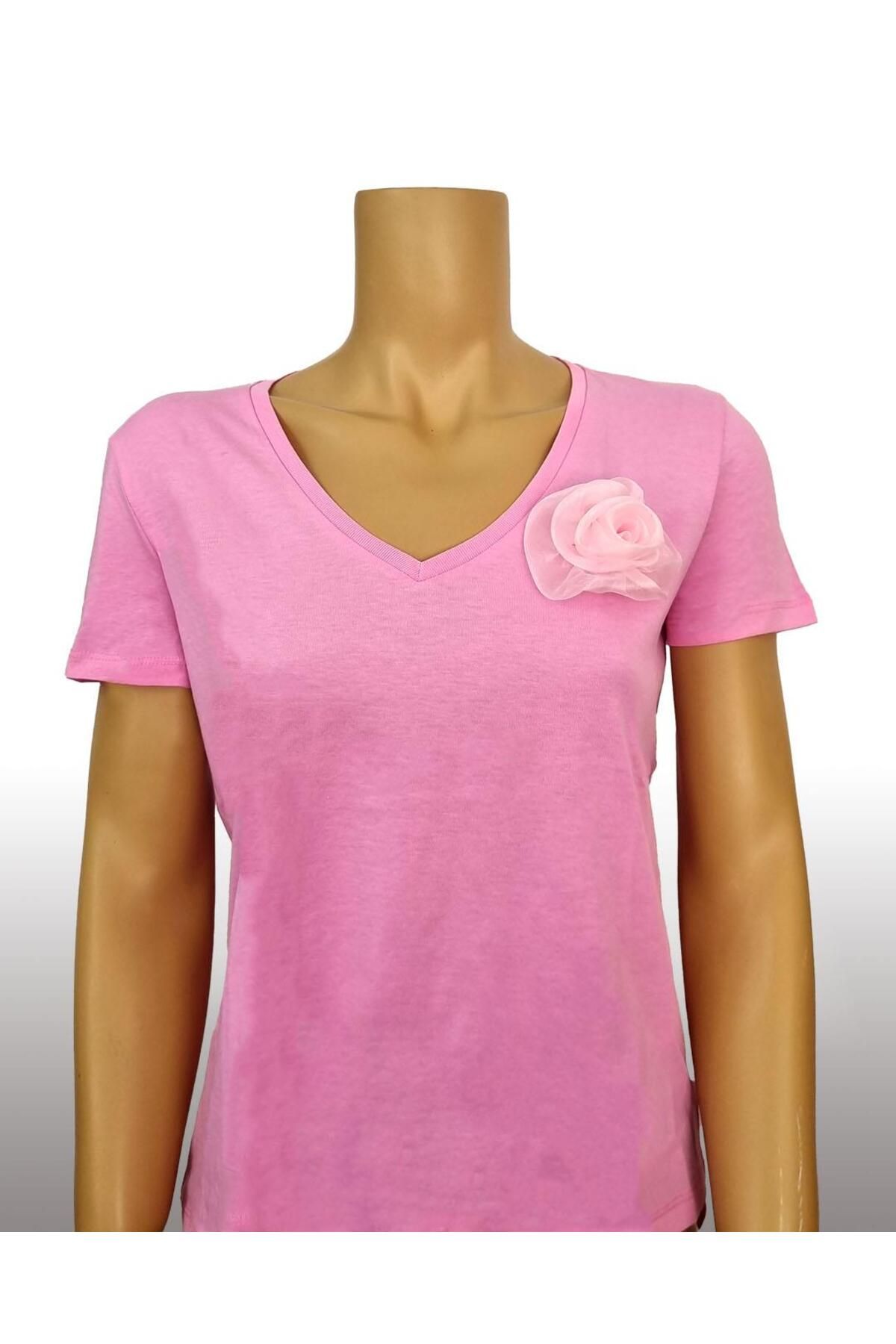 LOLATUNE Lovely Basic Kadın Tshirt - V Yaka Basic