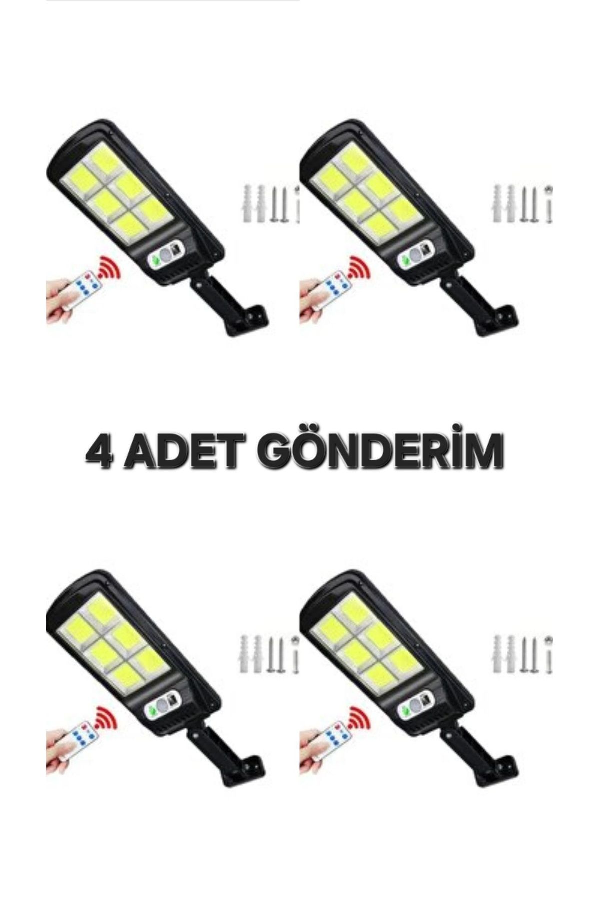aradıgın 4 Adet Kumandalı Güneş Enerjili Sokak Bahçe Ev Yol Mandıra Aydınlatma Projektörü