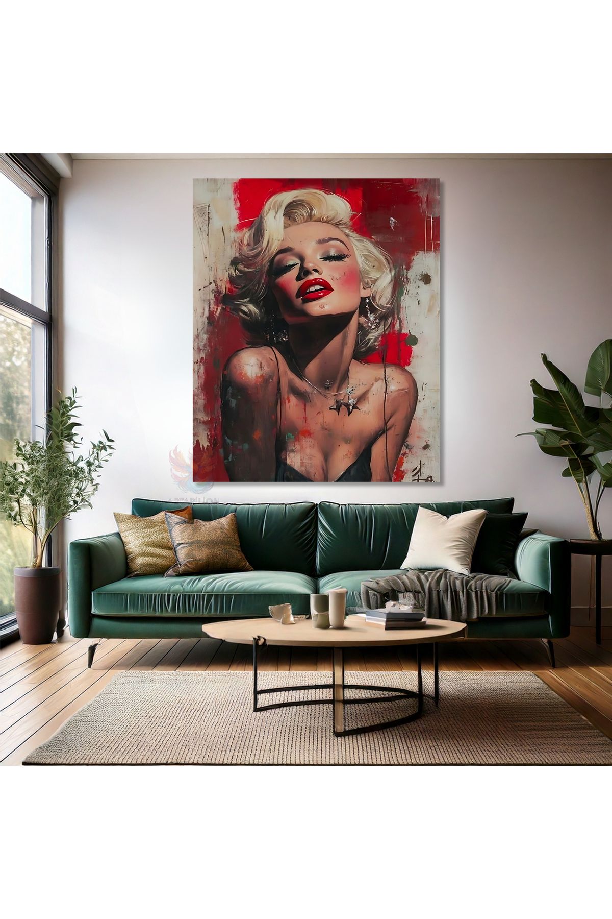 Artarilion Kırmızı Beyaz Duvar Tablosu Marilyn Monroe Kanvas Tablo Dijital Baskı Ofis Ev Tablosu