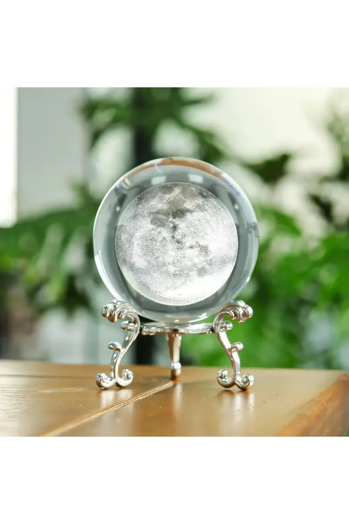 keyfimshop Ay Desenli Kristal Küre Dekoru –Hediyelik