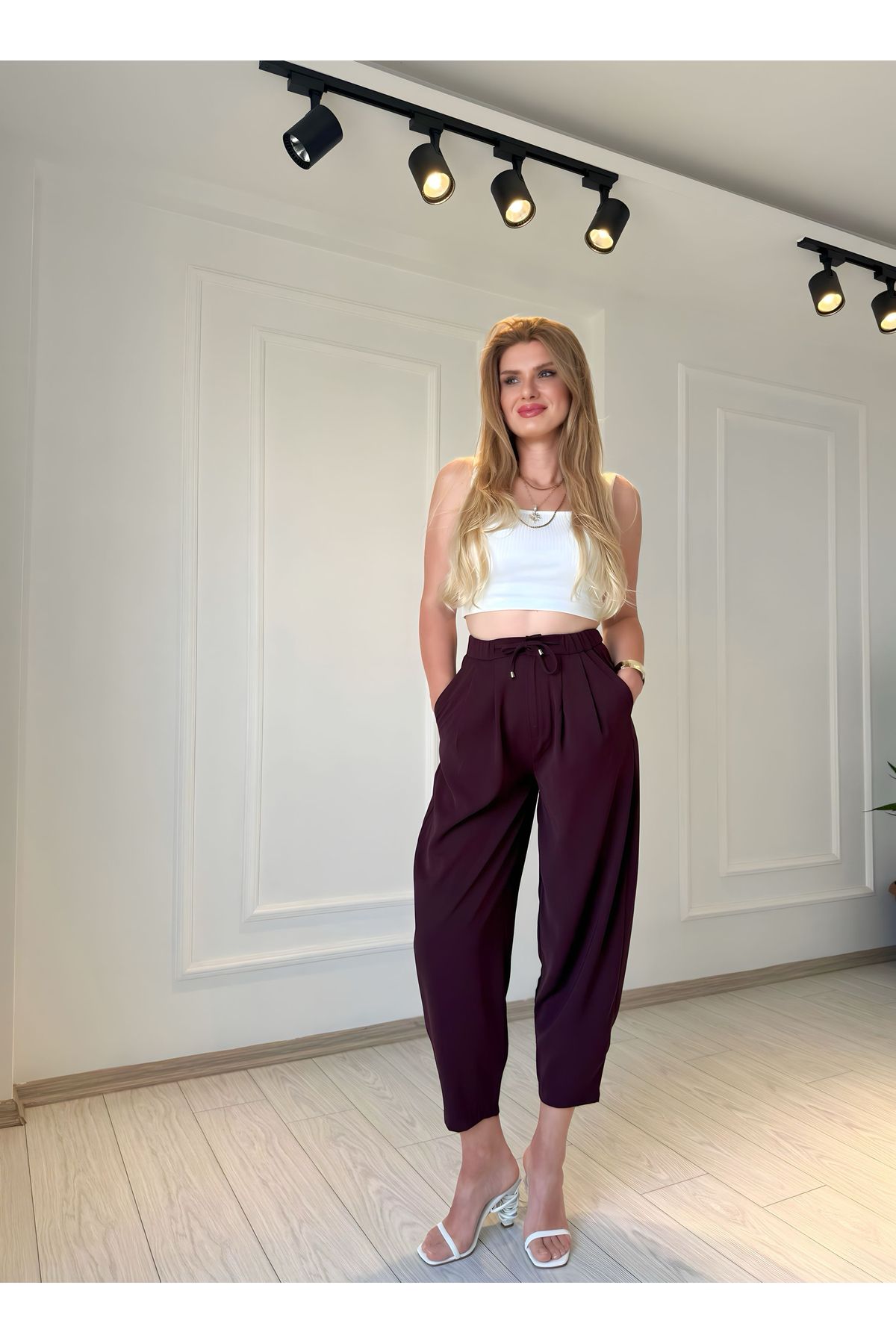 Store Premium Seri Beli İpli Double Kumaş Havuç Pantolon