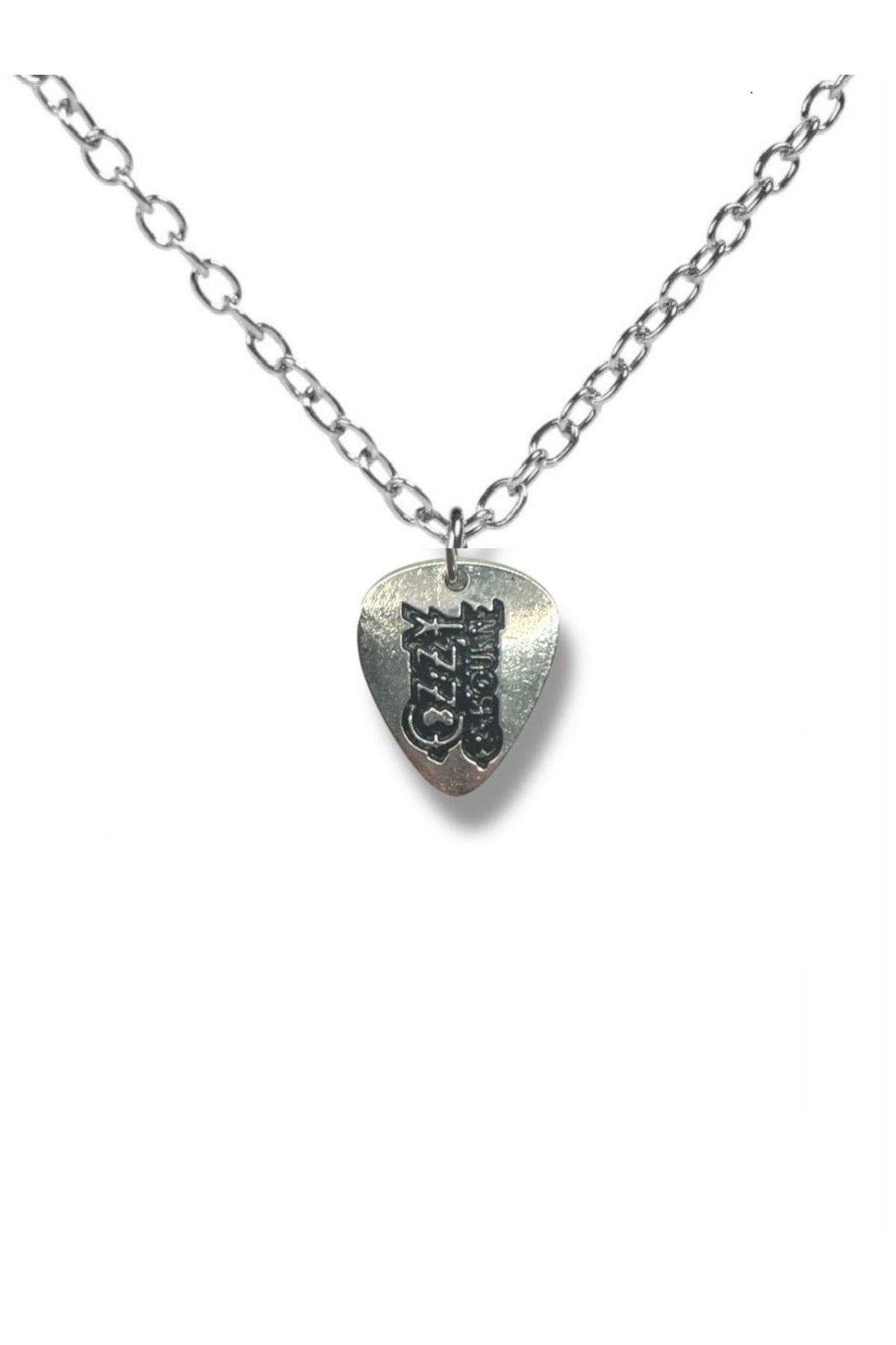 Herşey Nota Ozzy Osbourne Rock Grubu Pena Şeklinde Çift Taraflı Rock İşaretli Metal Zincirli Unisex Kolye
