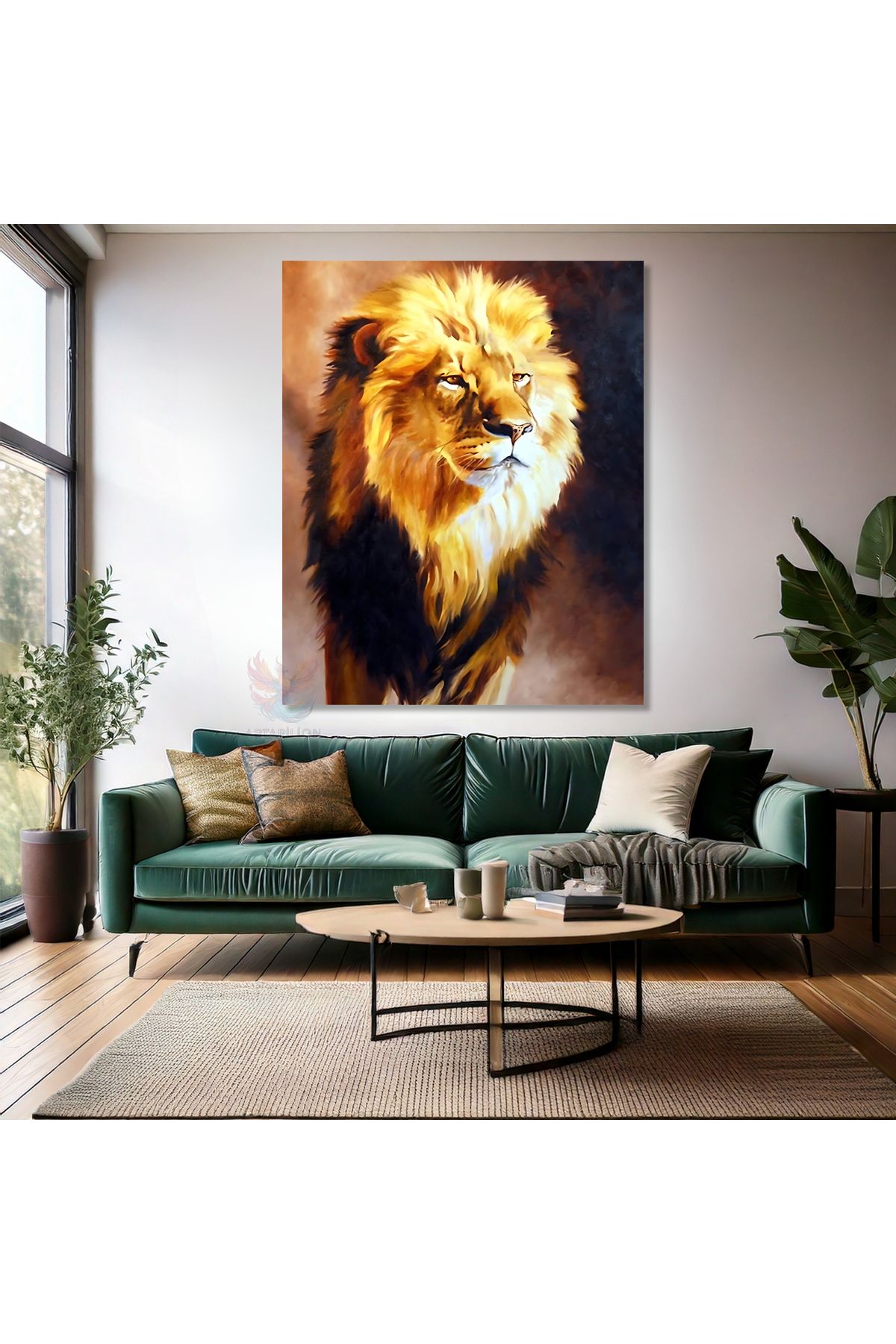 Artarilion Asil Aslan Tablosu Kanvas Dijital Baskı Modern Tasarım Aslan Tablosu Salon Tablosu
