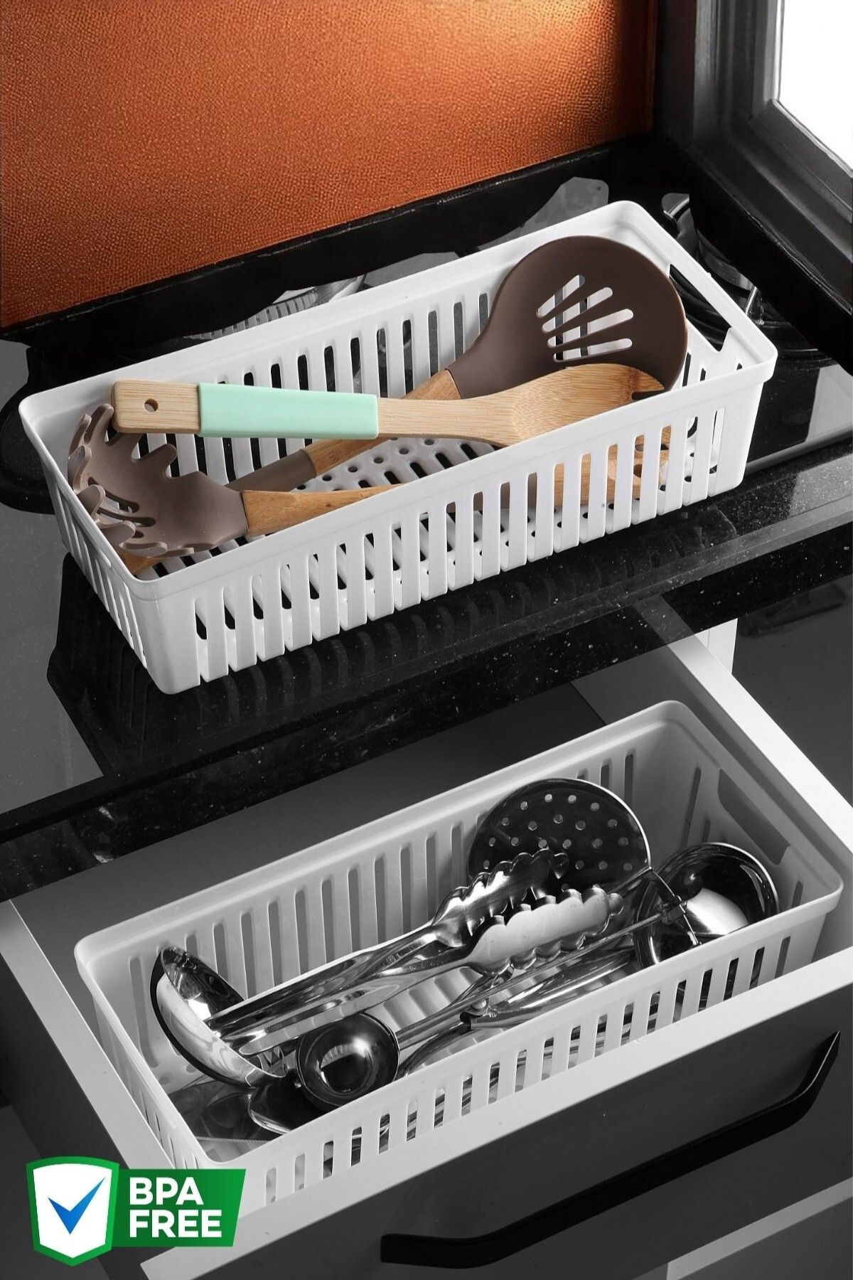 NY HOME 2 Adet Çekmece İçi Bıçaklık & Kaşıklık Organizer