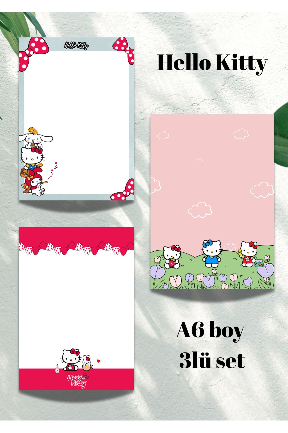 aysaplanner Hello Kitty 3lü A6 boyutunda Notepad Seti