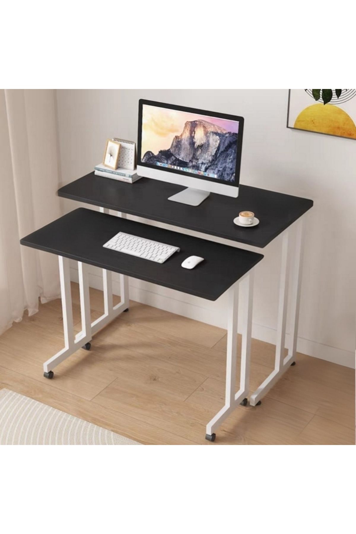 anka design Molle Tekerlekli Çiftli Çalışma Masası