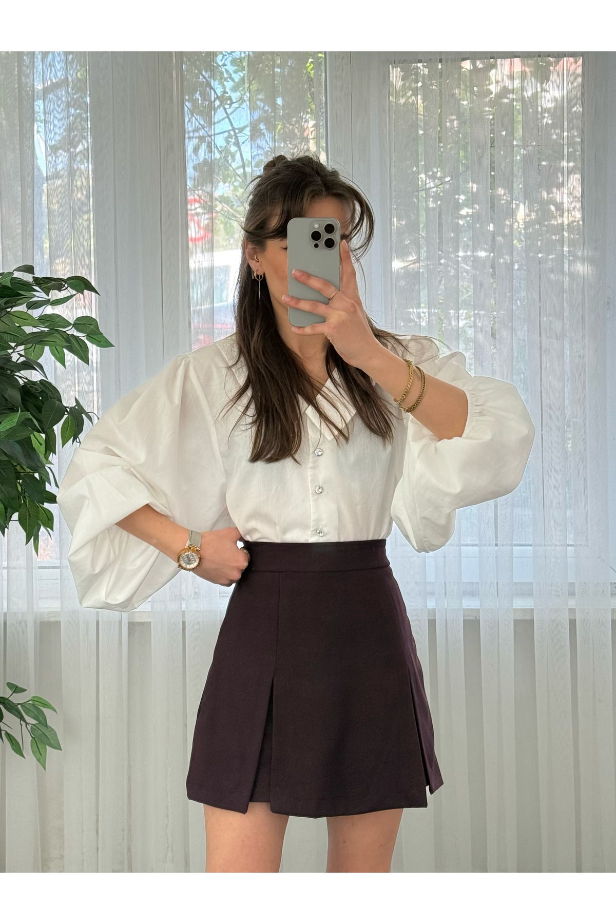 LUVESSE Karmen Mürdüm Şort Etek