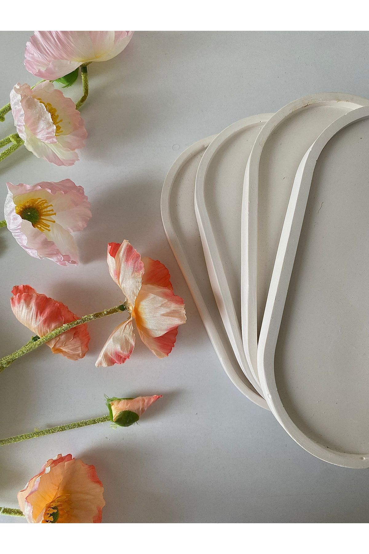 bliss store 4lü Kahve tepsisi, dekoratif tepsi, düz tabak, sunum tabağı