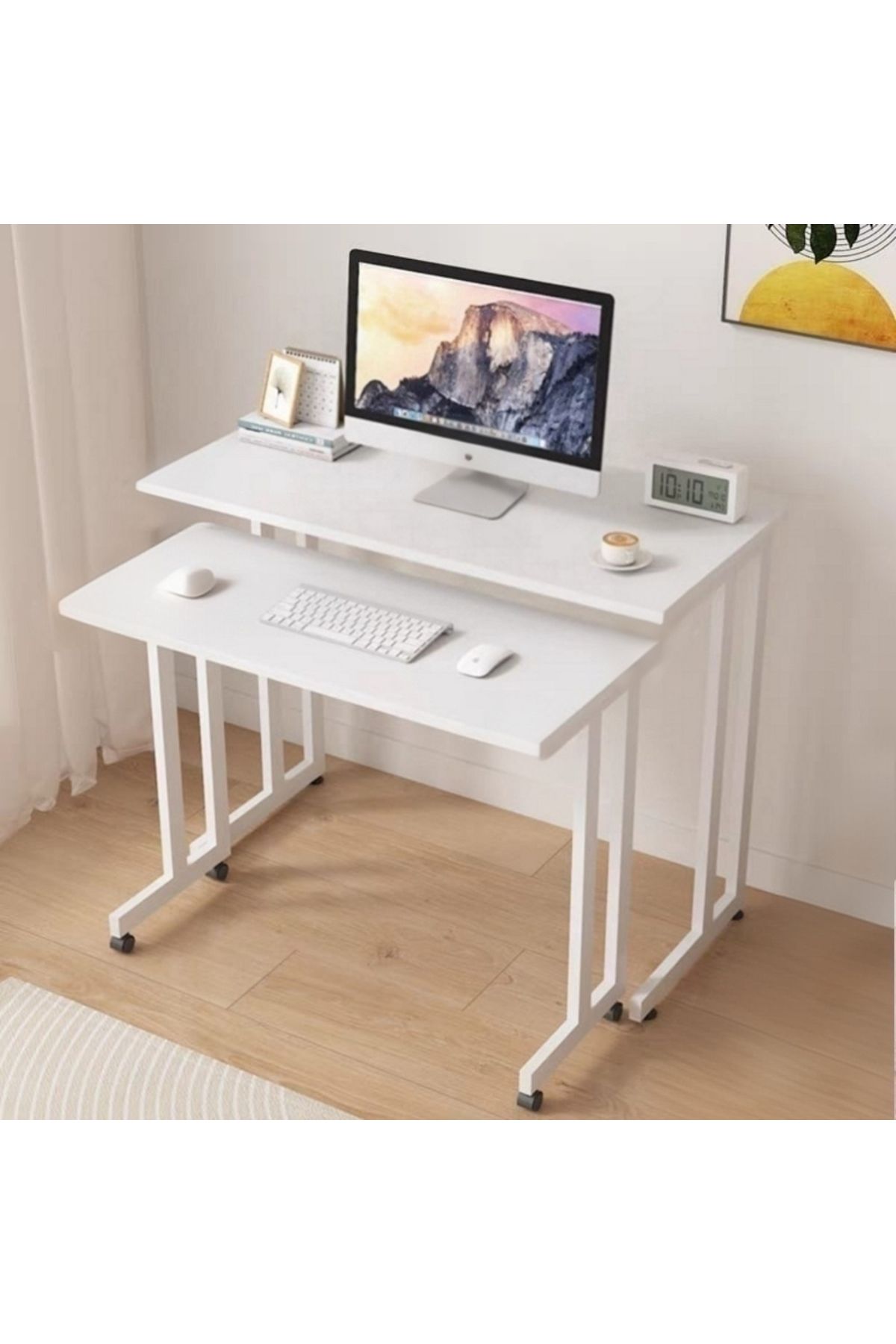 anka design Molle Tekerlekli Çiftli Çalışma Masası