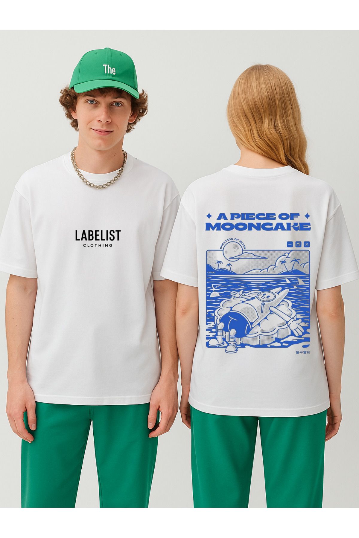 LABELIST CLOTHING UNISEX OVERSIZE A PIECE OF MOONCAKE SIRT BASKILI T-SHIRT