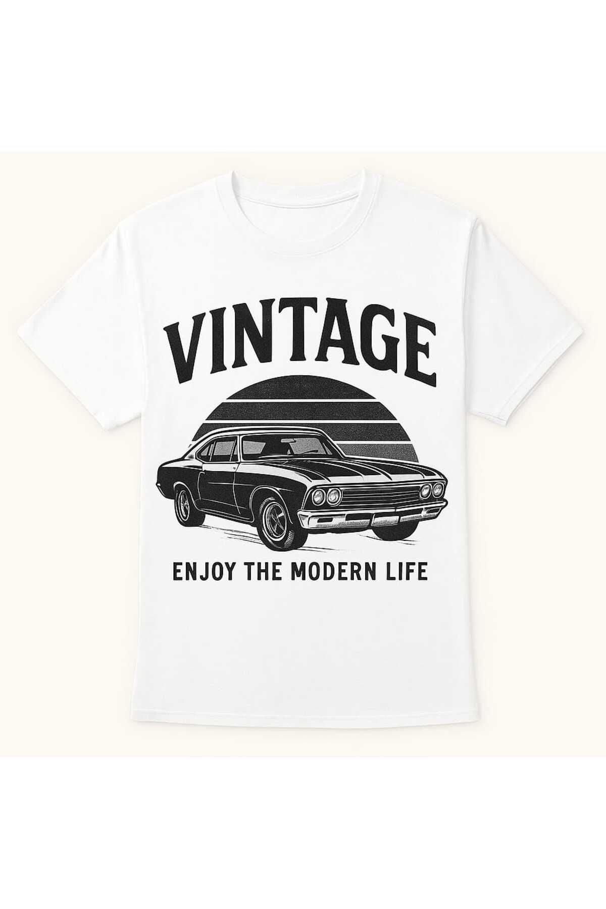 MAGORS Unisex Geniş Kesim Vintage Baskılı Pamuklu T-shirt
