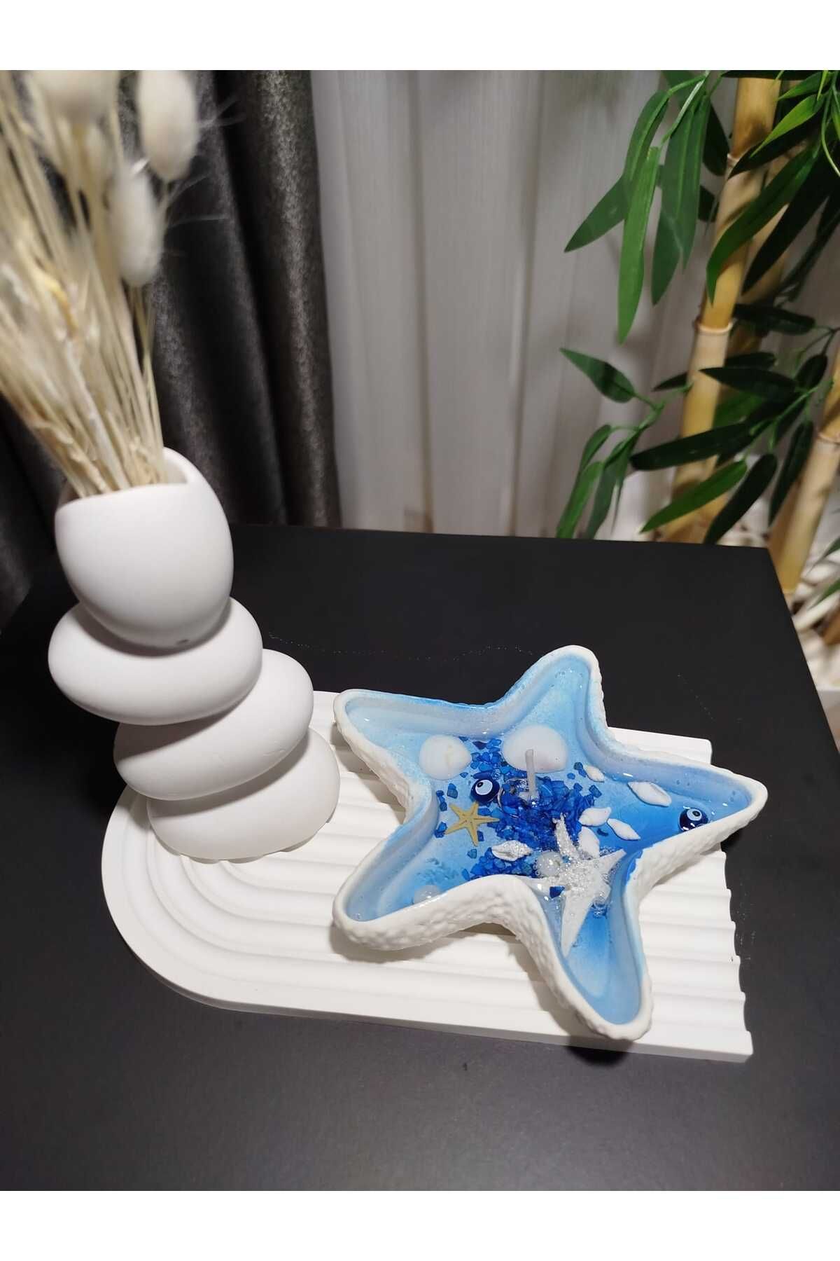 Breeze Candle :Kuru çiçekler için Nordic tarzı minimalist vazo &Deniz yıldızı uzun ömürlü jel mum.