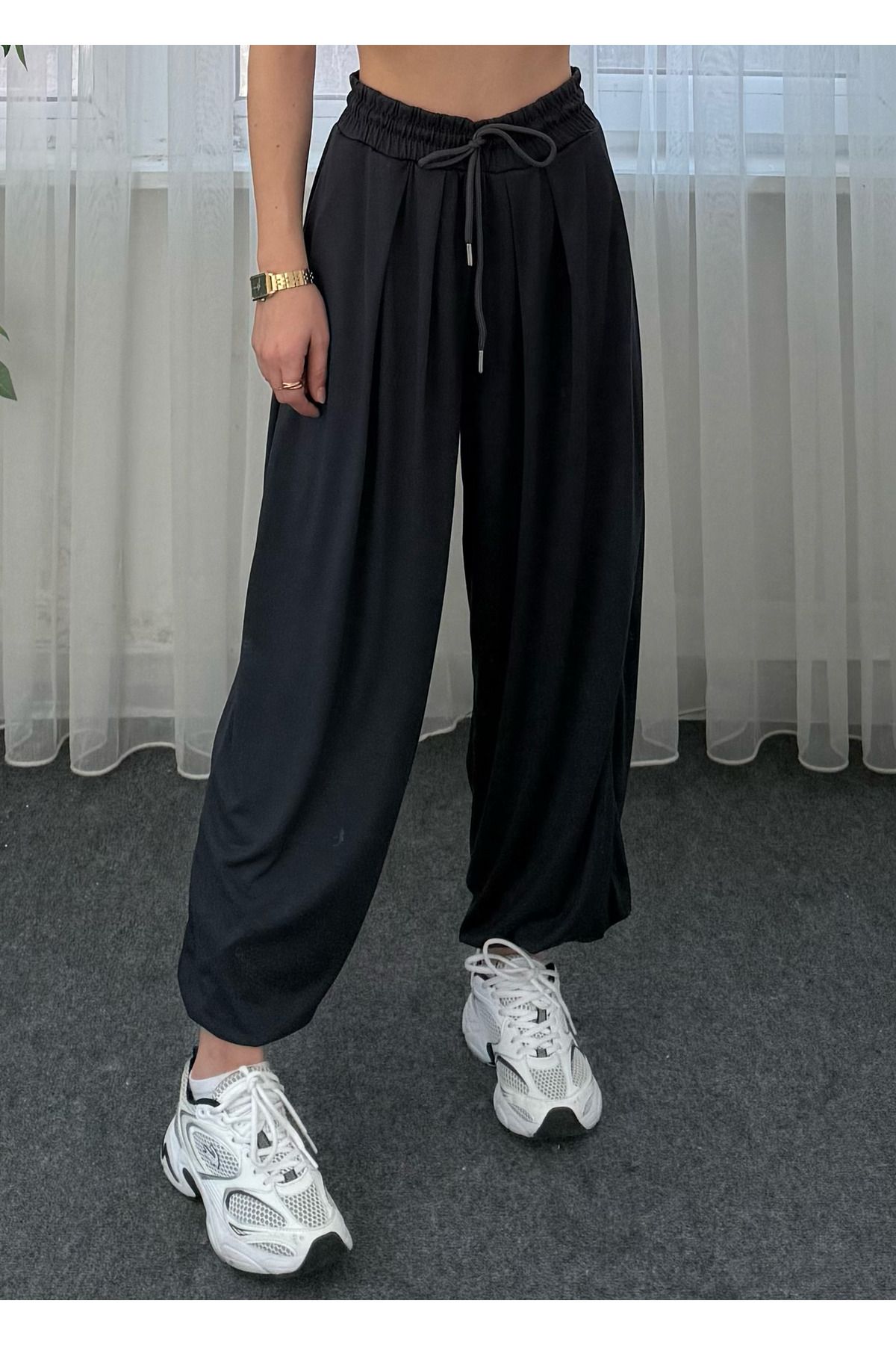 LUVESSE Siyah  Şalvar Pantolon