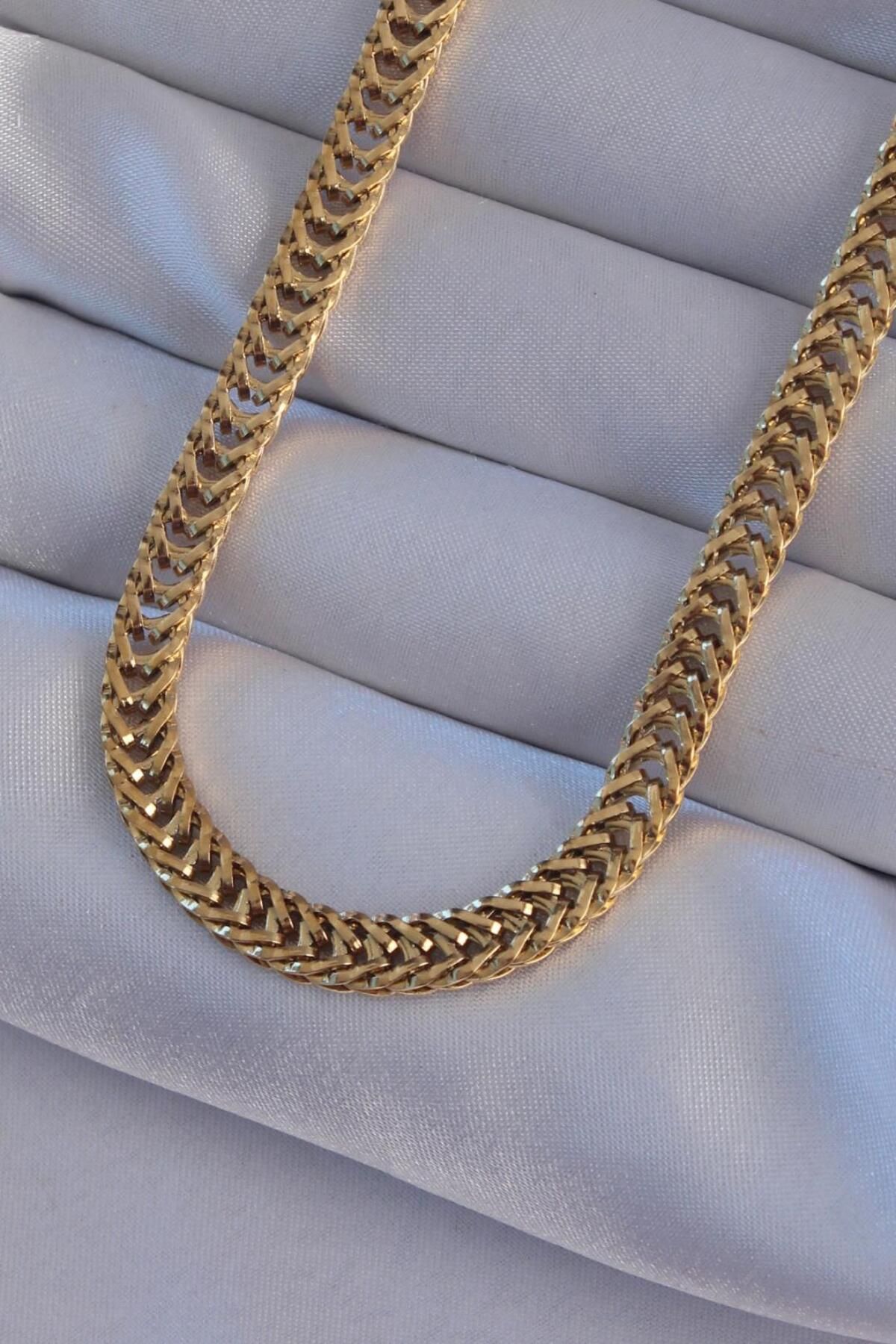 REBORN DESIGN 316L Çelik Gold Renk Balık Sırtı Model Kolye