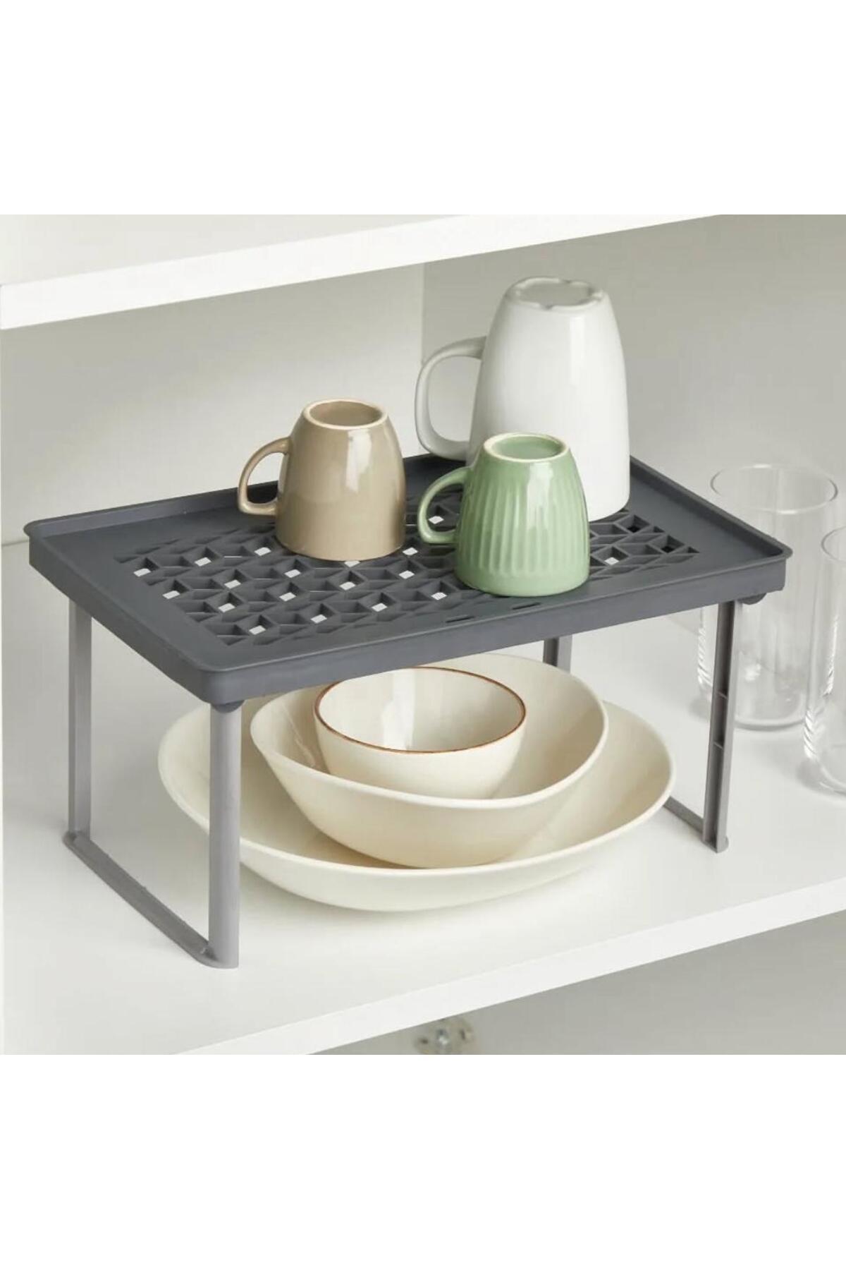 NY HOME-Shelf Riser - Inside Cabinet Organizer Gray 2