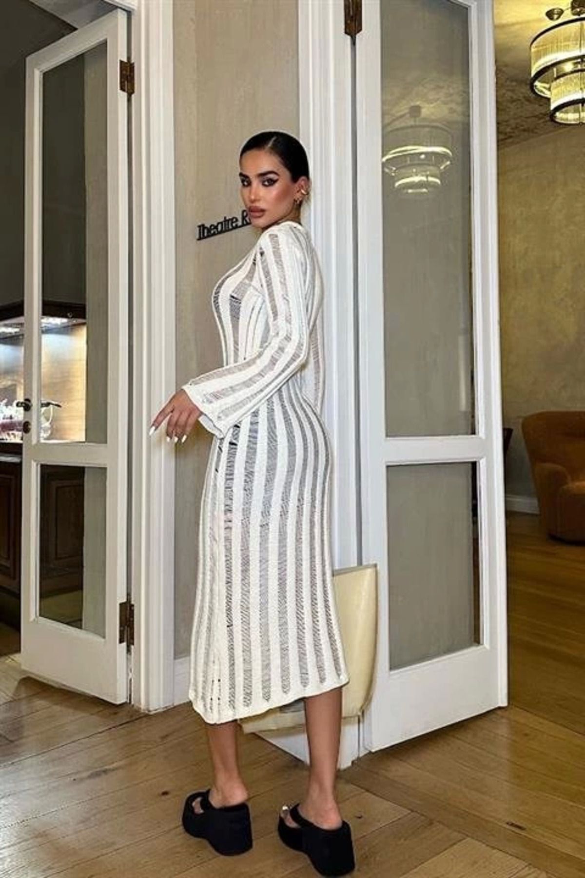 Omarı Marcella Kroşe Midi Elbise 2663-23