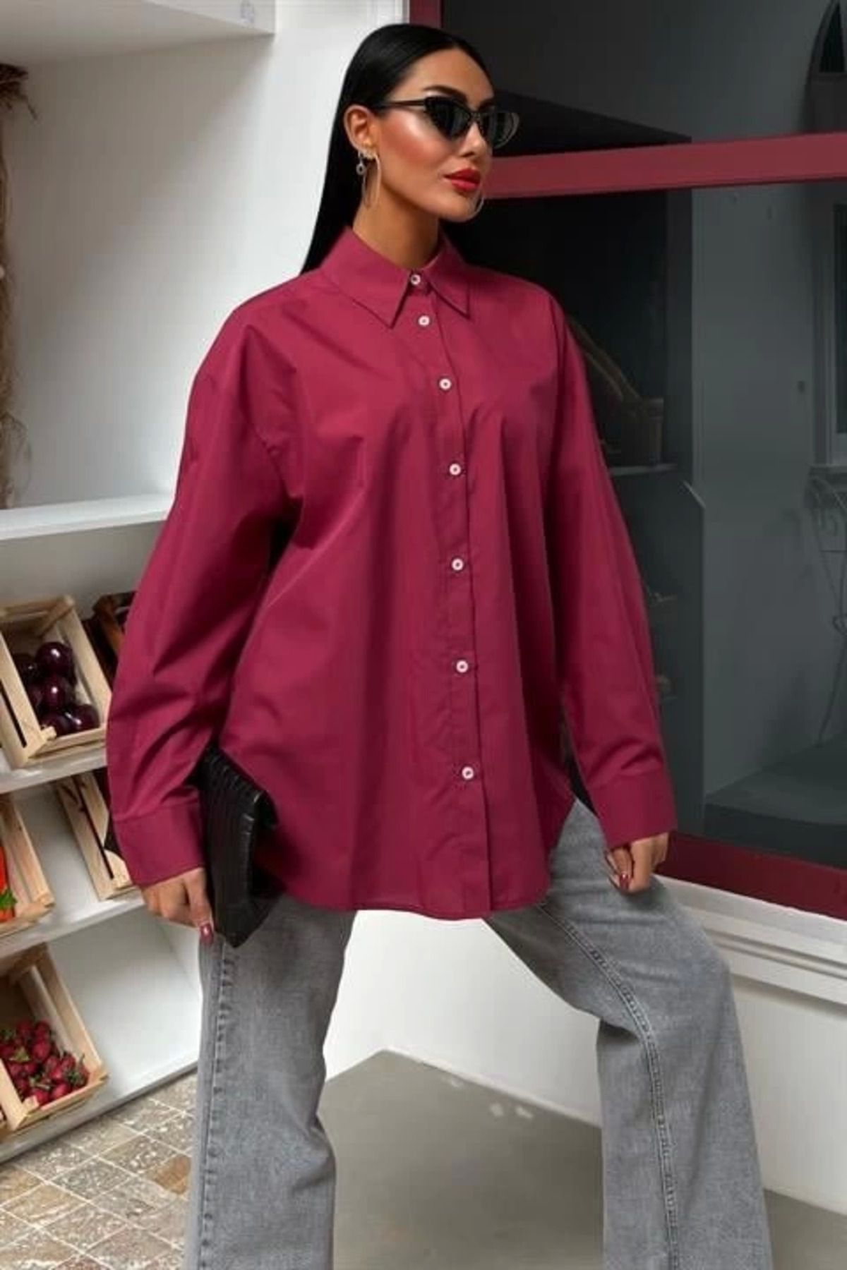 ZORM Klasik Oversize Poplin Gömlek 3421
